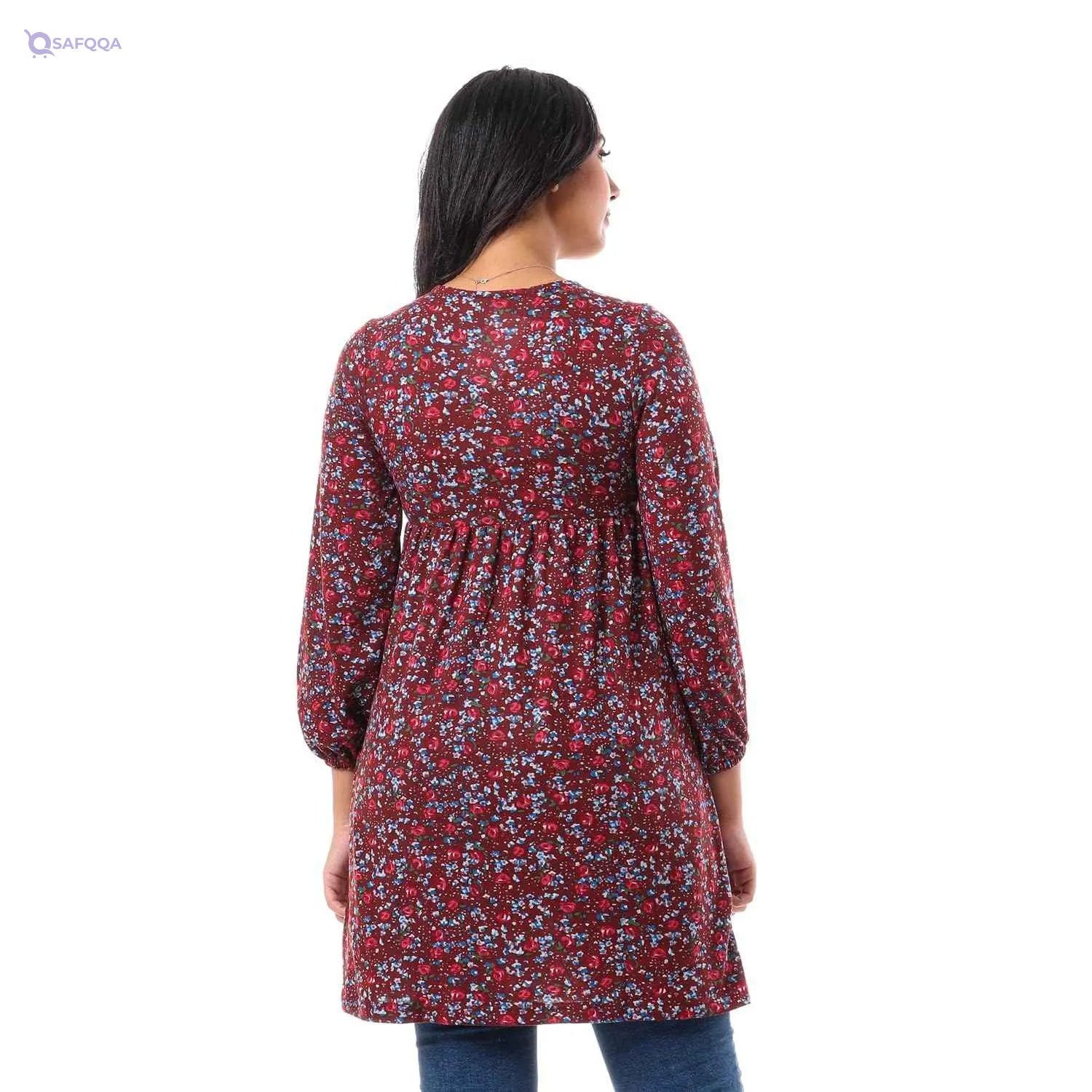 JAMILA Printed Long Sleeve Blouse For Women,Durable quality that withstands frequent washing. - Safqqa