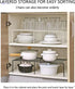 Expandable Spice Rack Organizer for Kitchen Cabinets – Adjustable Storage Shelf with Scratch-Resistant Feet - Safqqa