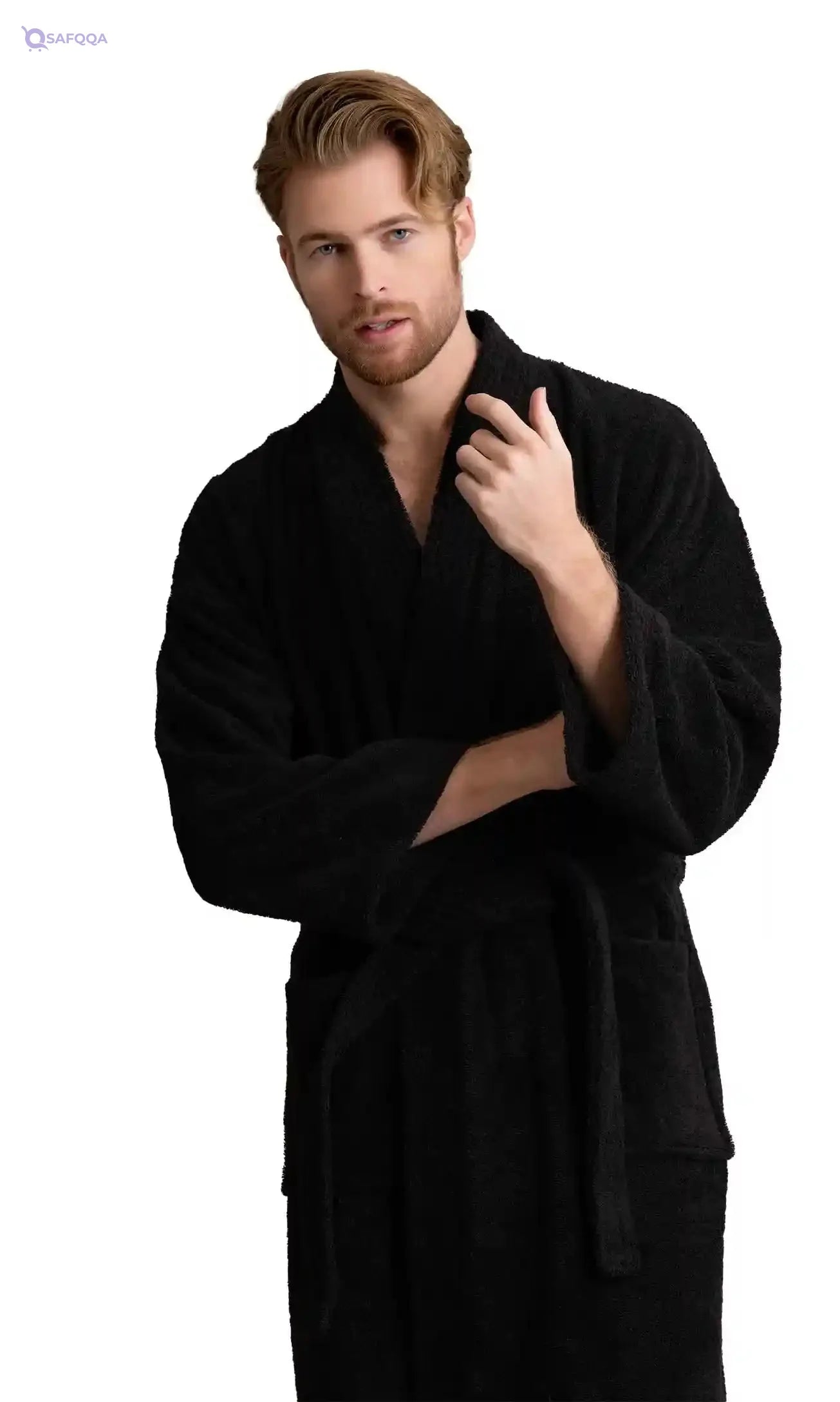 Soft Touch Linen Men's Robe - Safqqa