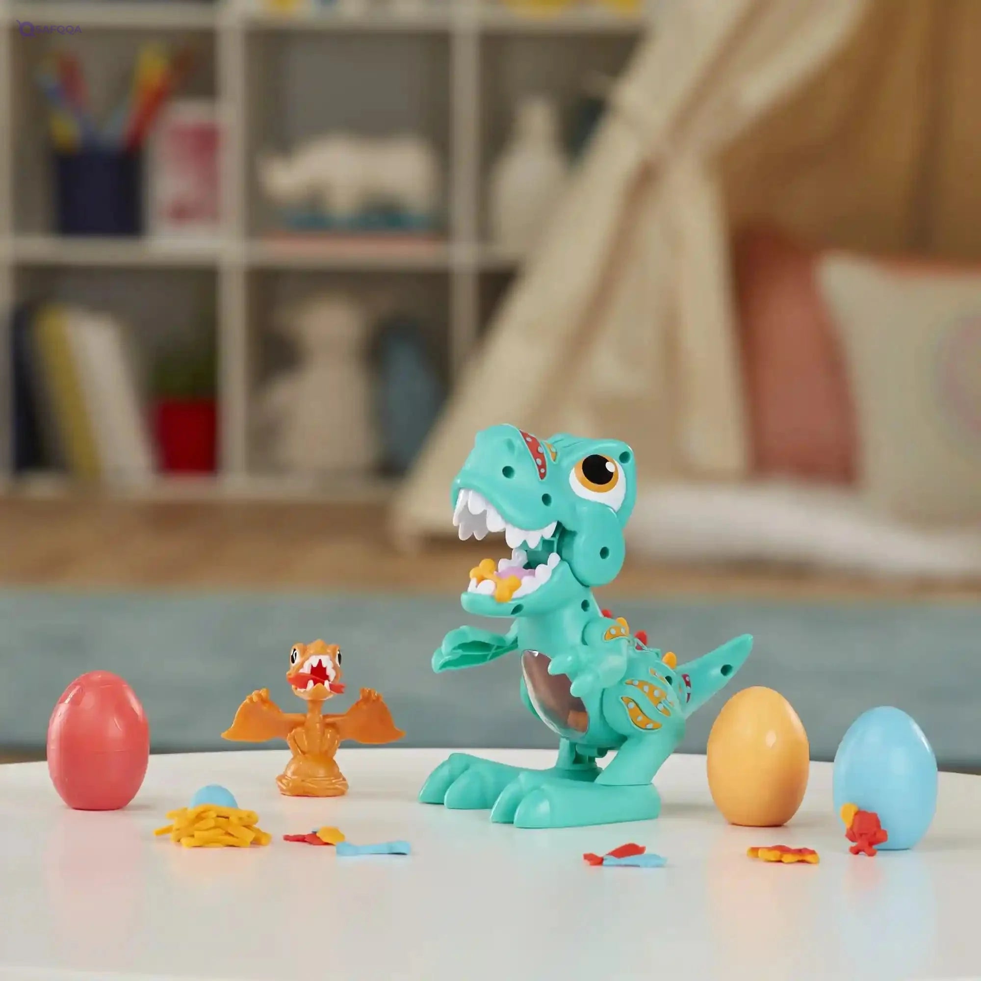Play-Doh Dino Crew Crunchin' T-Rex Toy for Kids 3 Years and Up with Funny Dinosaur Sounds and 3 Eggs, 2.5 Ounces Each, - Safqqa Egypt