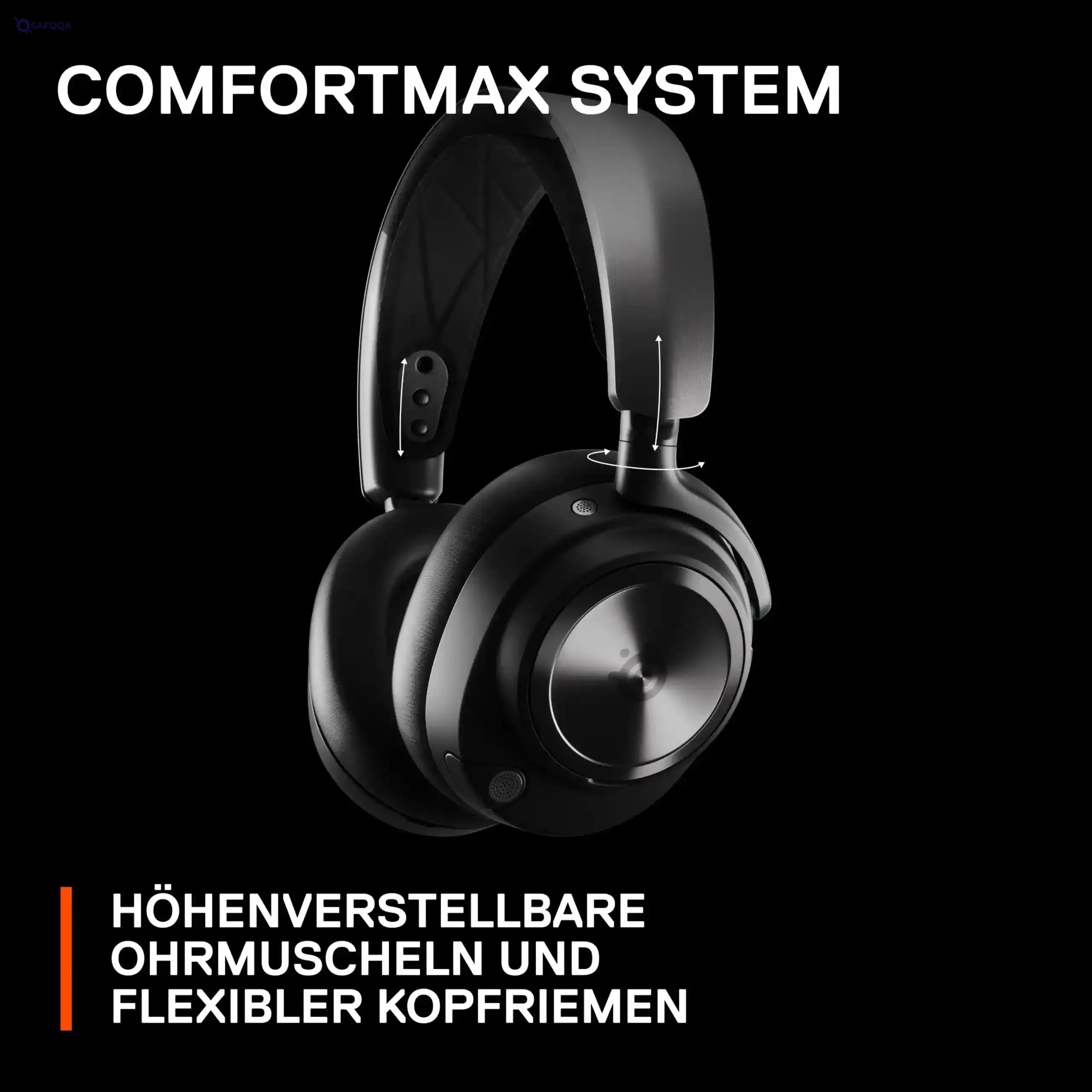 SteelSeries Arctis Nova Pro Wireless - Multi-System Gaming Headset - Premium Hi-Fi Drivers - Active Noise Cancellation - Infinity Power System - PC, PS5, PS4, Switch, Mobile - Safqqa