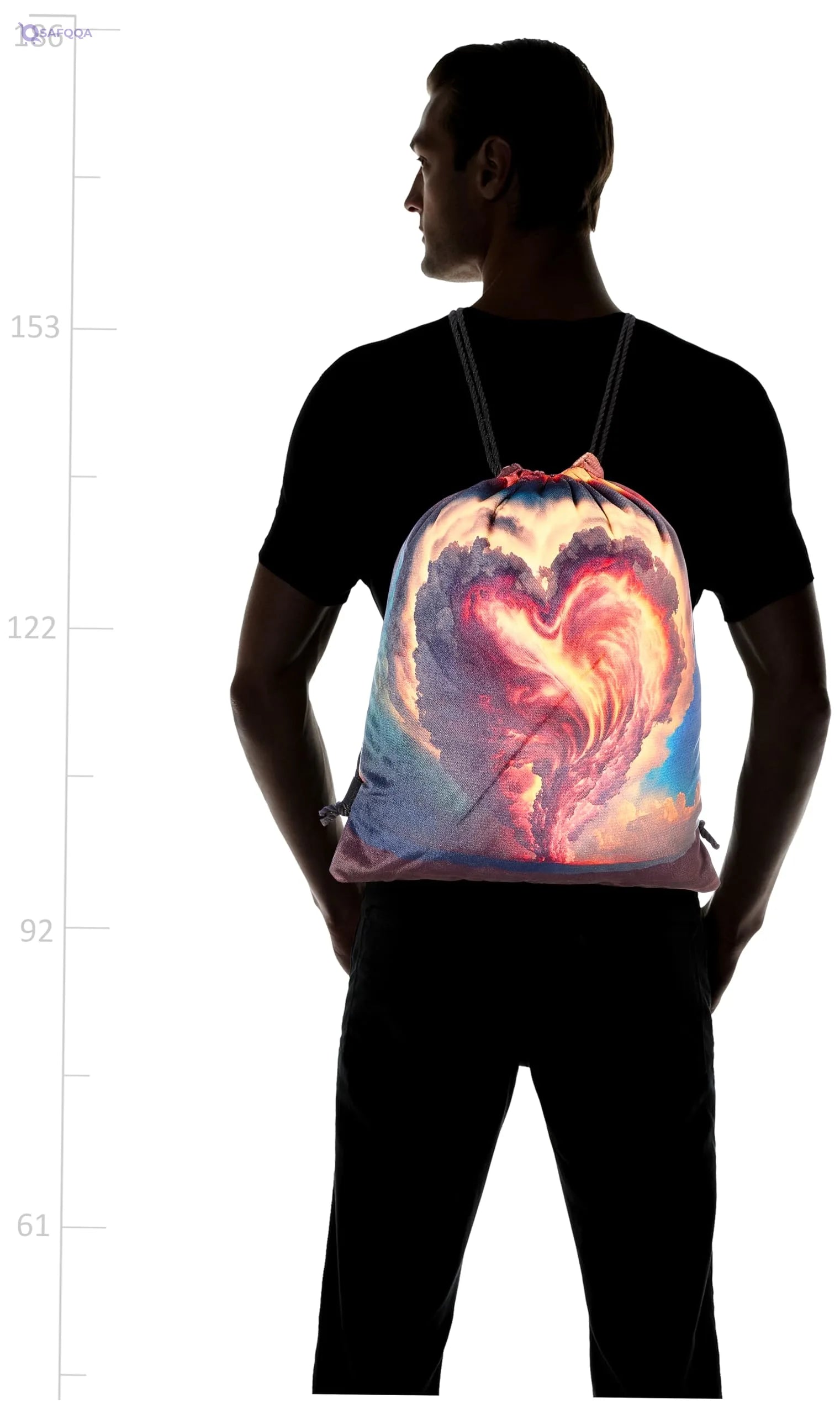 TAT DRAWSTRING BAG - 758, MultiColor, Large - Safqqa