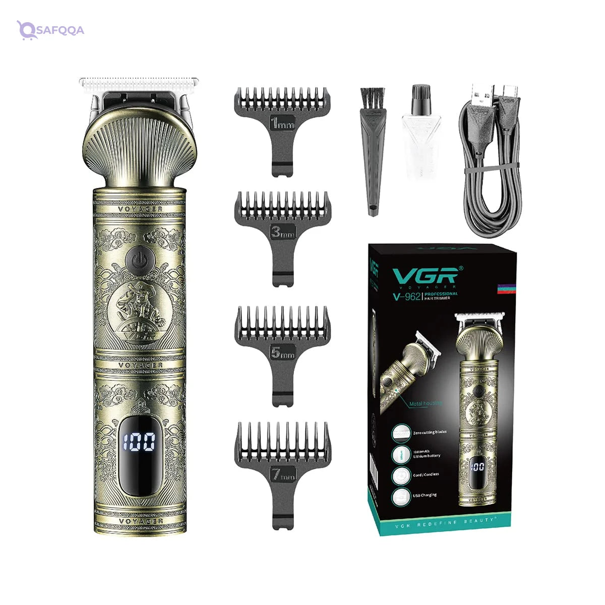 VGR V-962 Professional Hair Clipper & Beard Trimmer - Safqqa