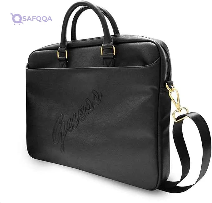 Guess PC & Laptop Accessories Brand Model Bag GUCB15PUSASBK 16" Black/Black Saffiano Script - Safqqa