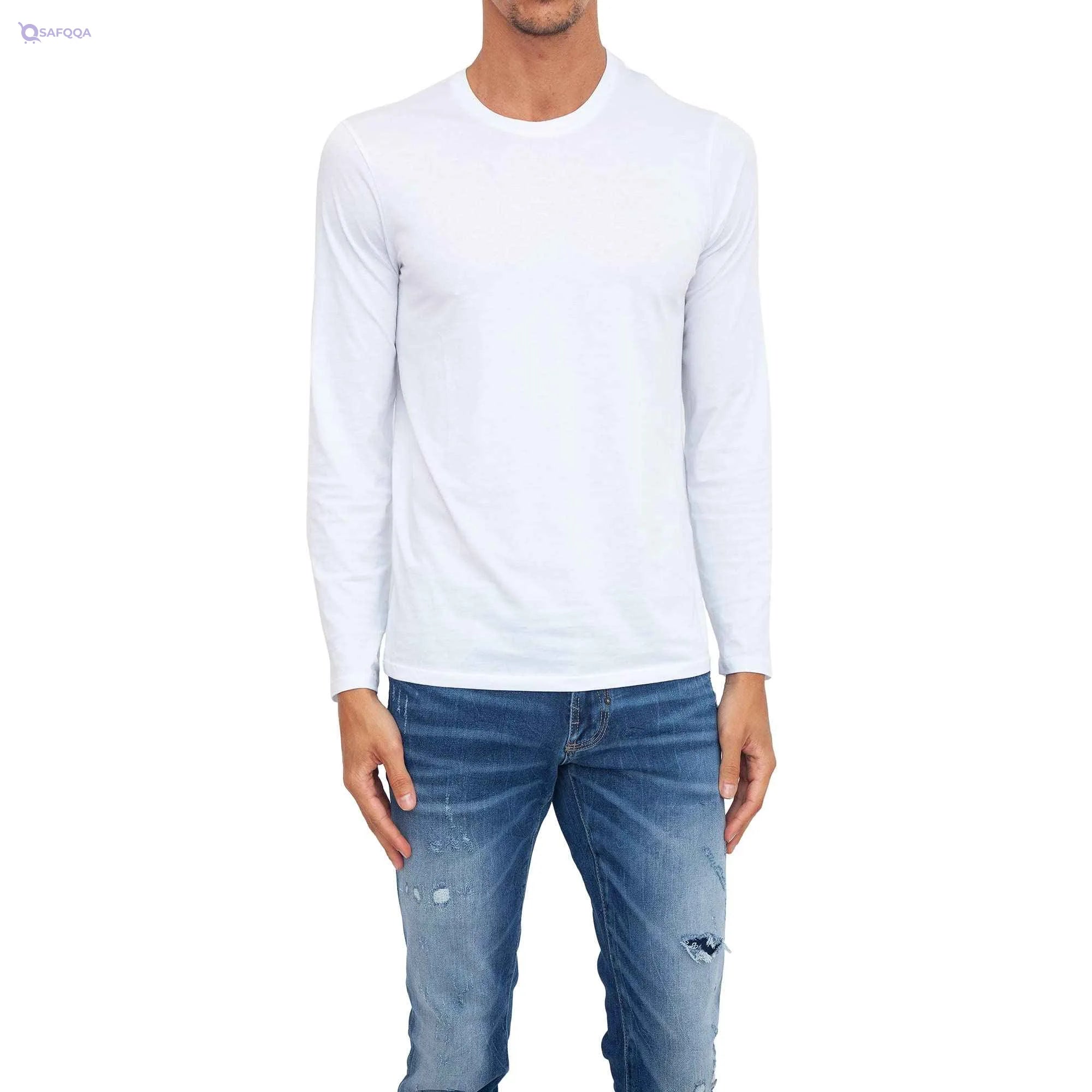 A|X ARMANI EXCHANGE mens Solid Pullover Sweater Sweatshirt, White, XX-Large US - Safqqa Egypt