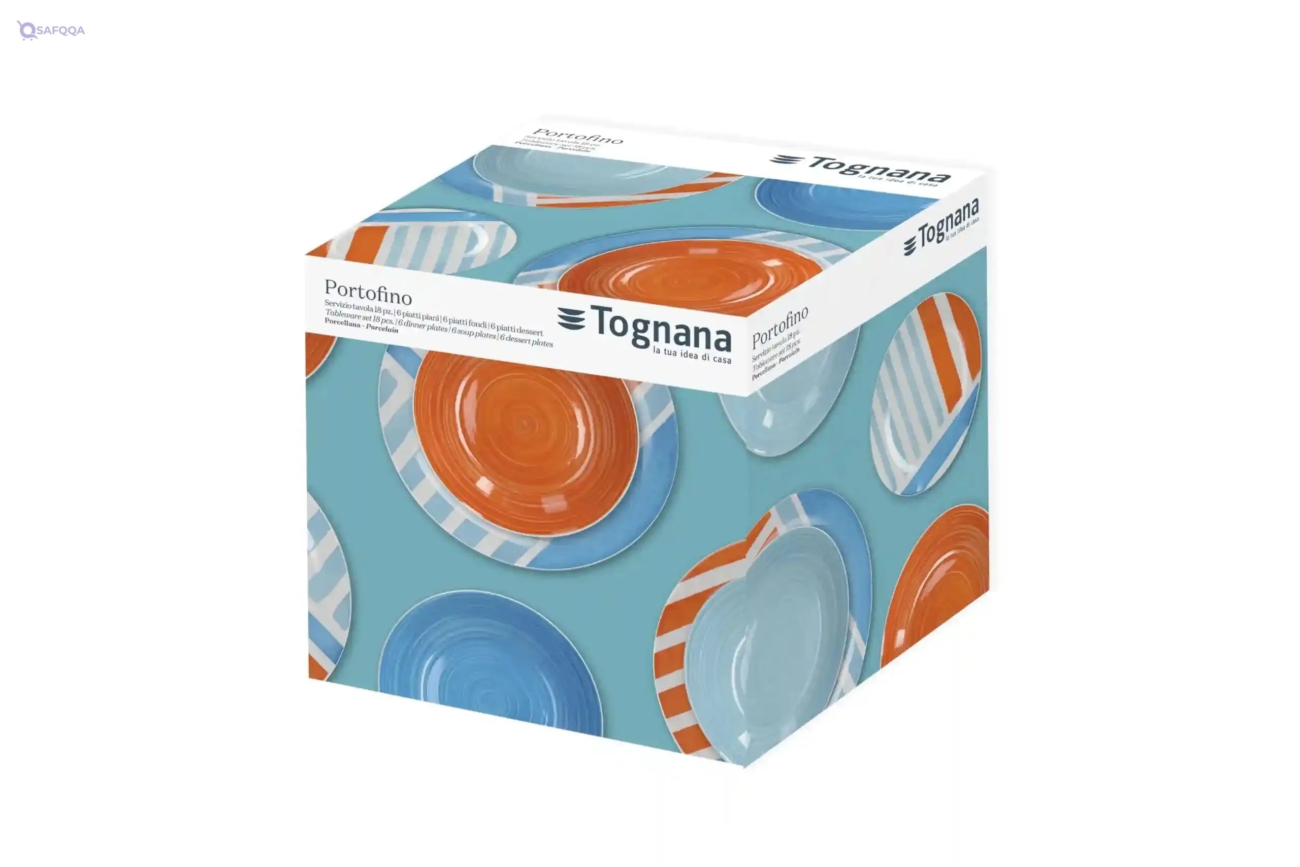 Tognana Madison 18-Piece Porcelain Dinnerware Set – Portofino Pattern - Safqqa