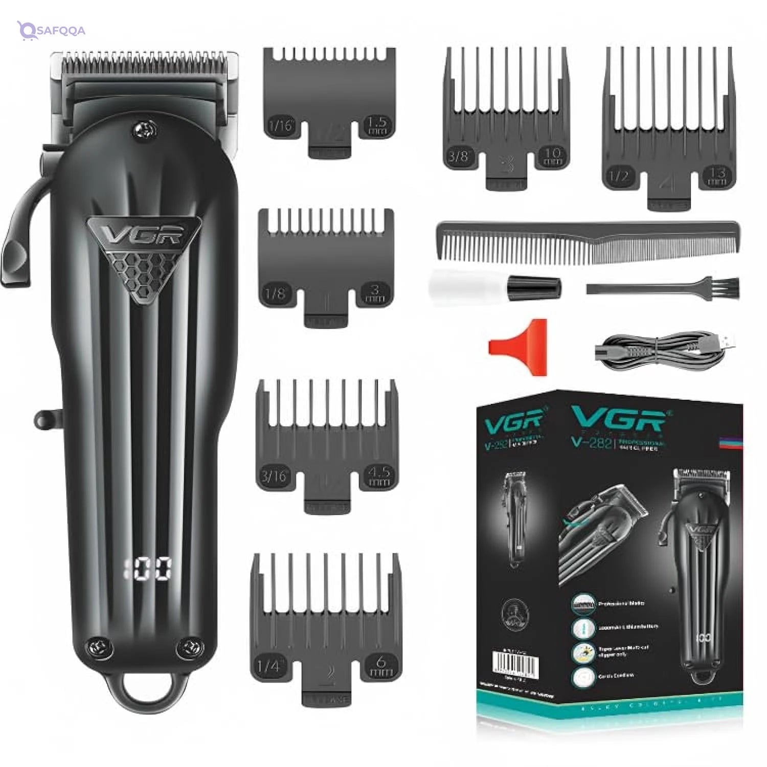 VGR V-282 Professional Cordless Hair Clipper & Trimmer - Safqqa