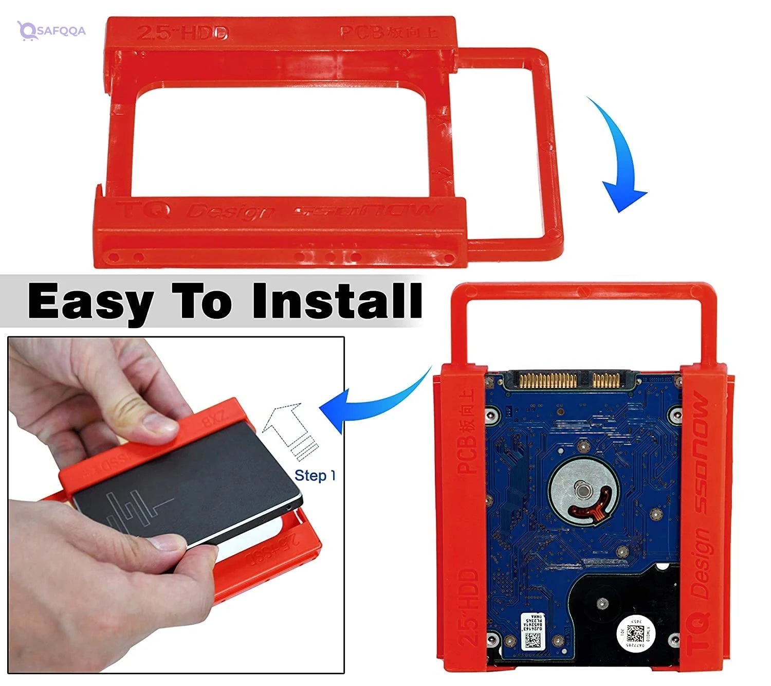 Keendex KX 1722 SSD/HDD Hard Disk Mounting Holder for 2.5” Drives - Safqqa