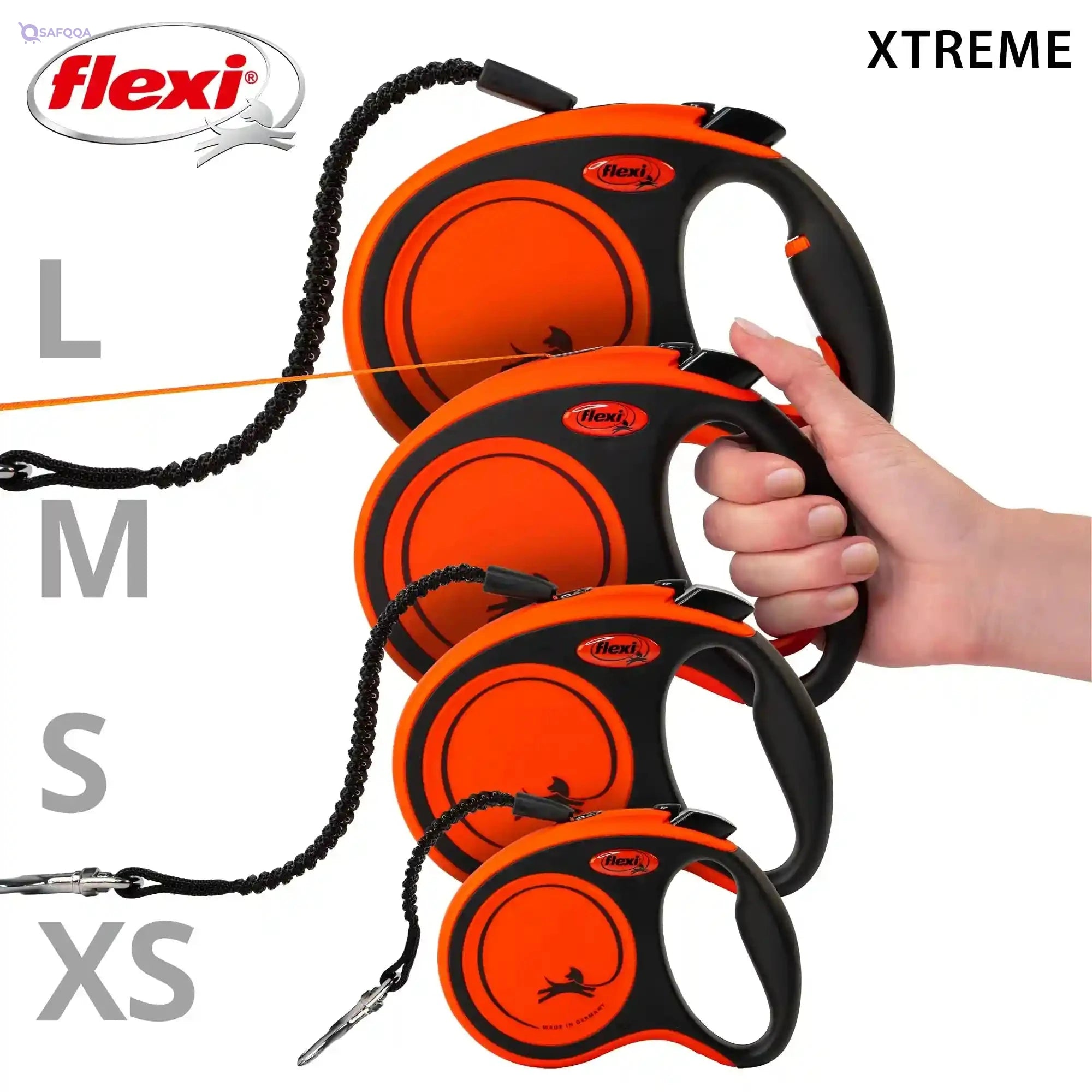 Flexi Tape 5m Black * Orange For Dog - Safqqa
