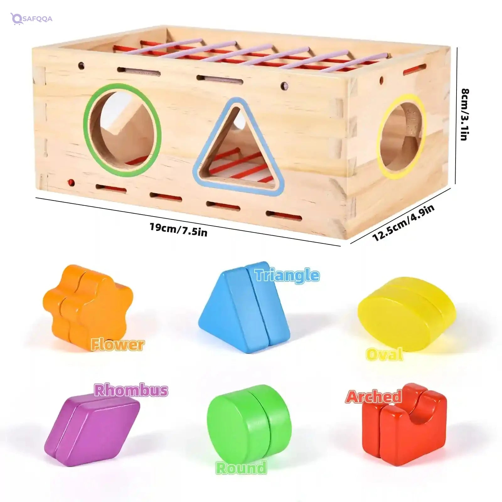 Atoylink Wooden Shape Sorter Montessori Toys Age 1 2 3 Toddler Fine Motor Sorting Cube Developmental Educational Toys for 1 2 3 Year Old Baby Boys Girls Gifts - Safqqa