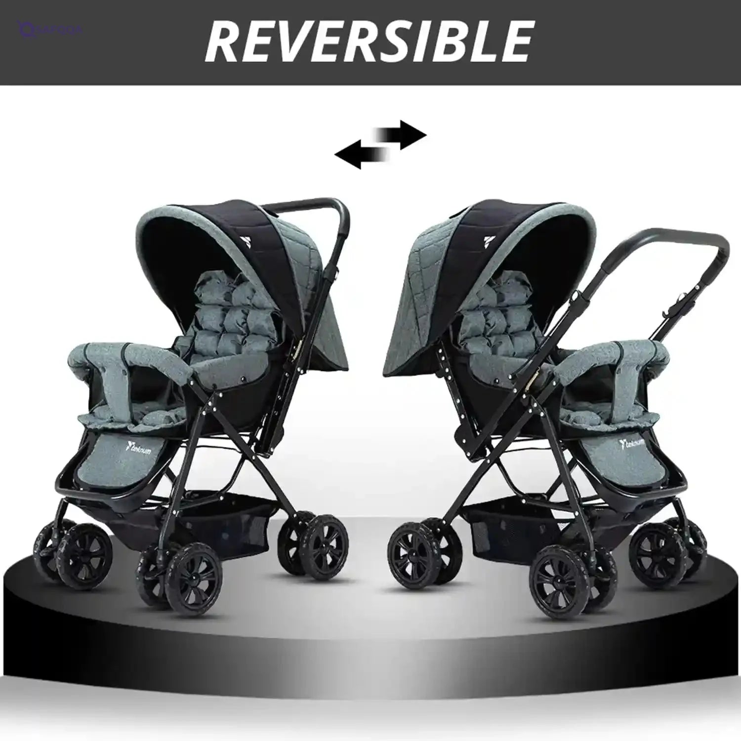 Teknum Reversible Look at Me Stroller - Dark Grey - Safqqa Egypt