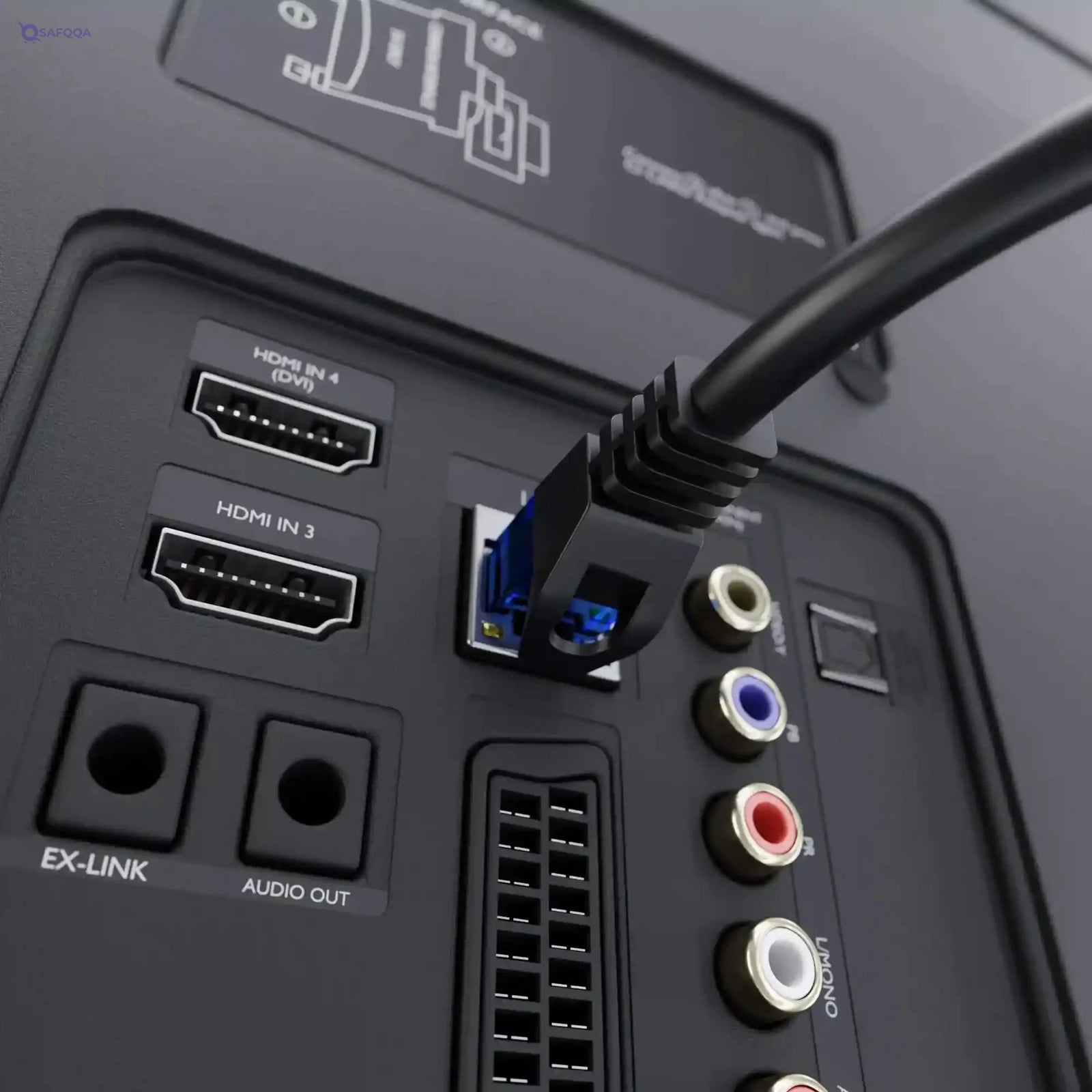 KabelDirekt 5-meter cable transmitting internet at 1 gigabit per second, black/blue - Safqqa