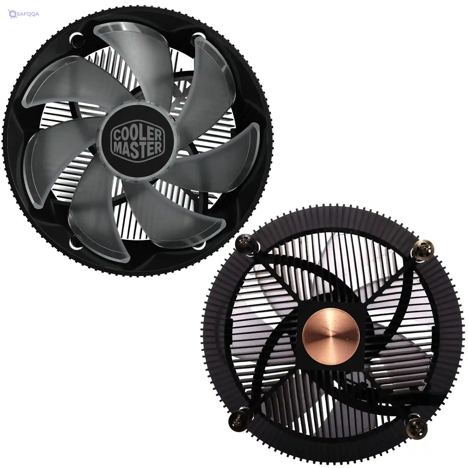 Cooler Master i71C RGB Intel Low Profile CPU Air Cooler, Anodized Black Aluminum Fins, Copper Insert Base, MF120 RGB 4 Pin Lighting Fan for Intel LGA1151, RR-I71C-20PC-R1, Copper Base - Safqqa