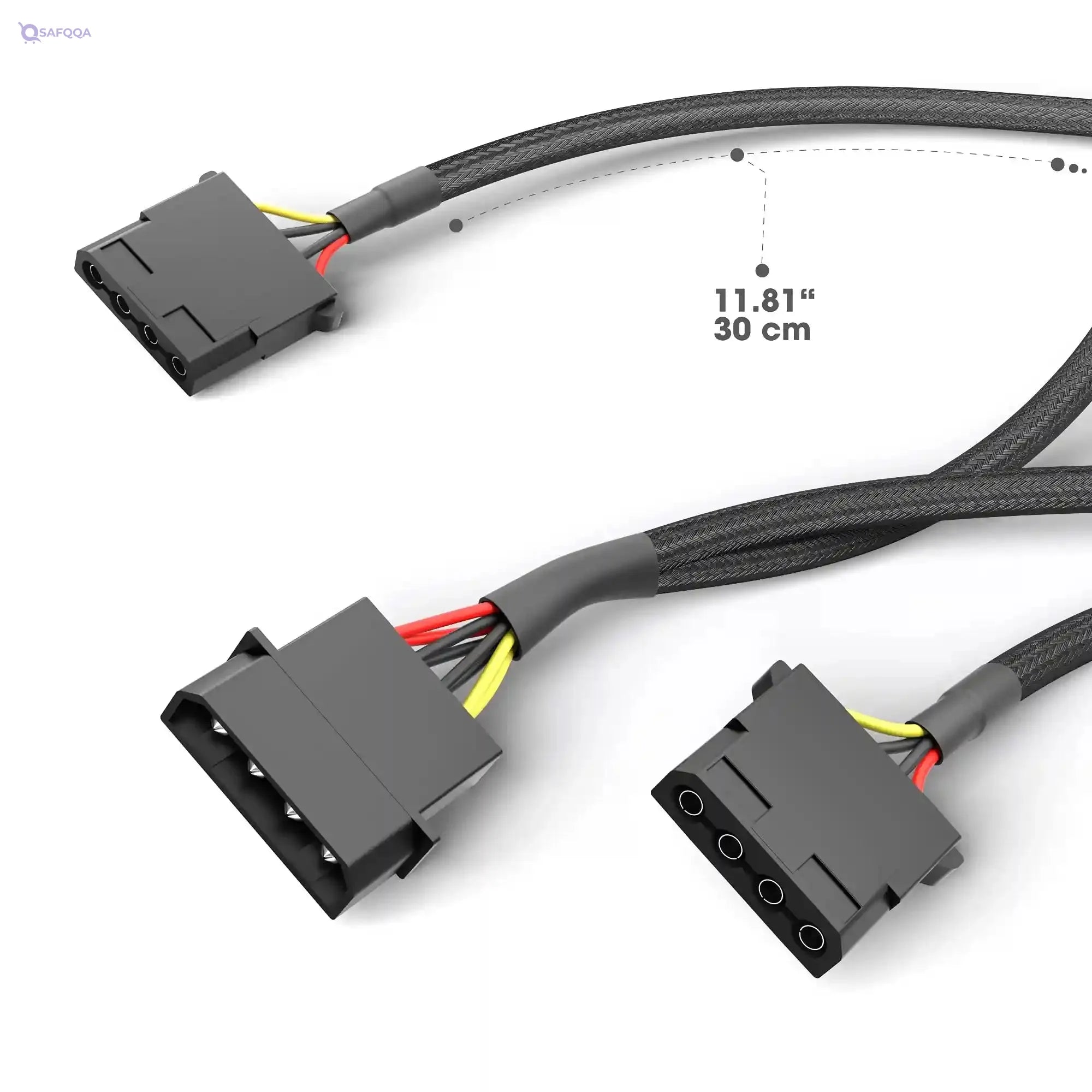 KabelDirekt 828 0.3m 30cm 4-pin Molex to 2x Y-cable black - Safqqa Egypt