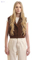 Ravin Elastic Hem Internal Padded Fur Vest For Women ,• Internal padding for warmth and insulation. - Safqqa