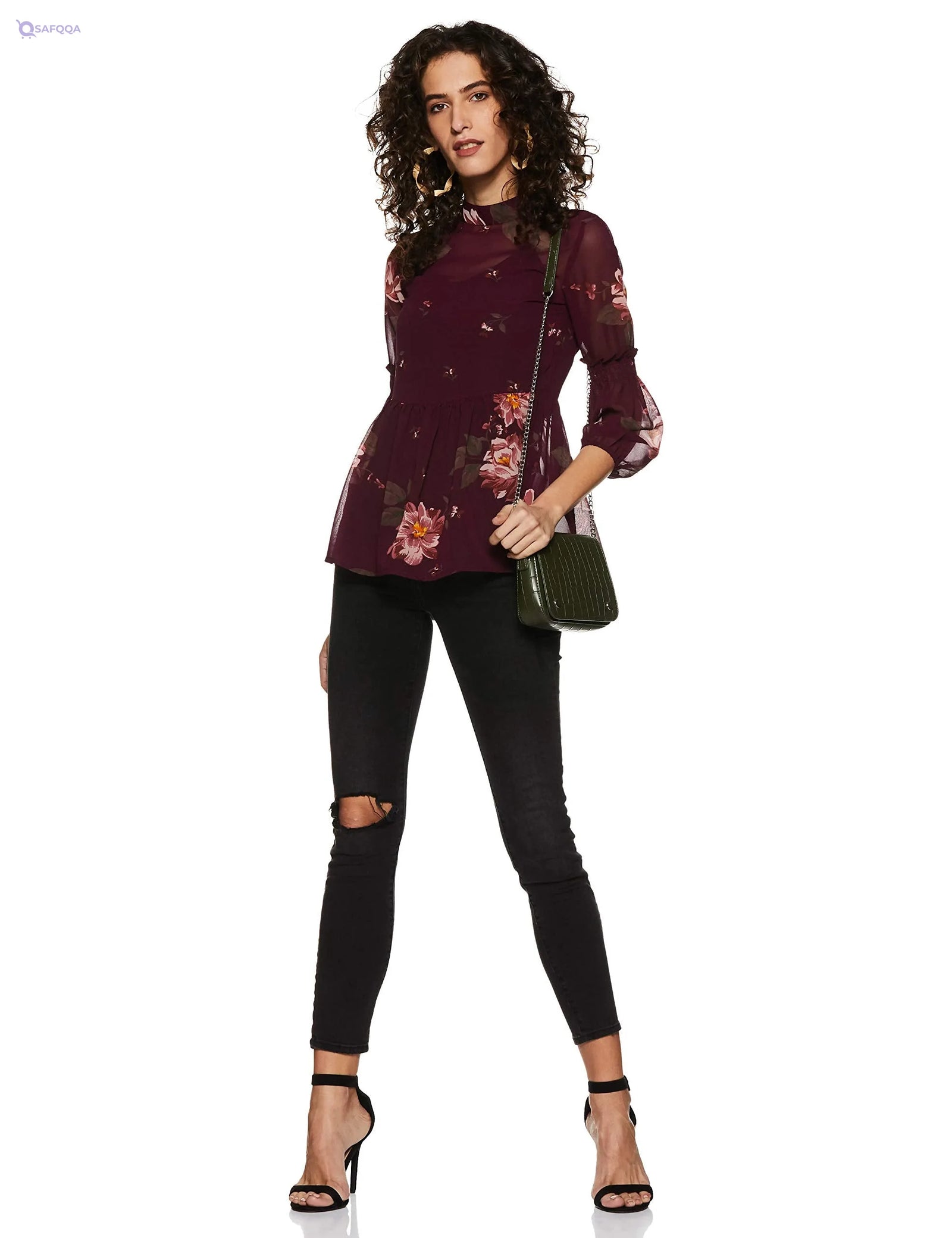 Styleville.in Women Floral Regular Fit Blouse - Safqqa