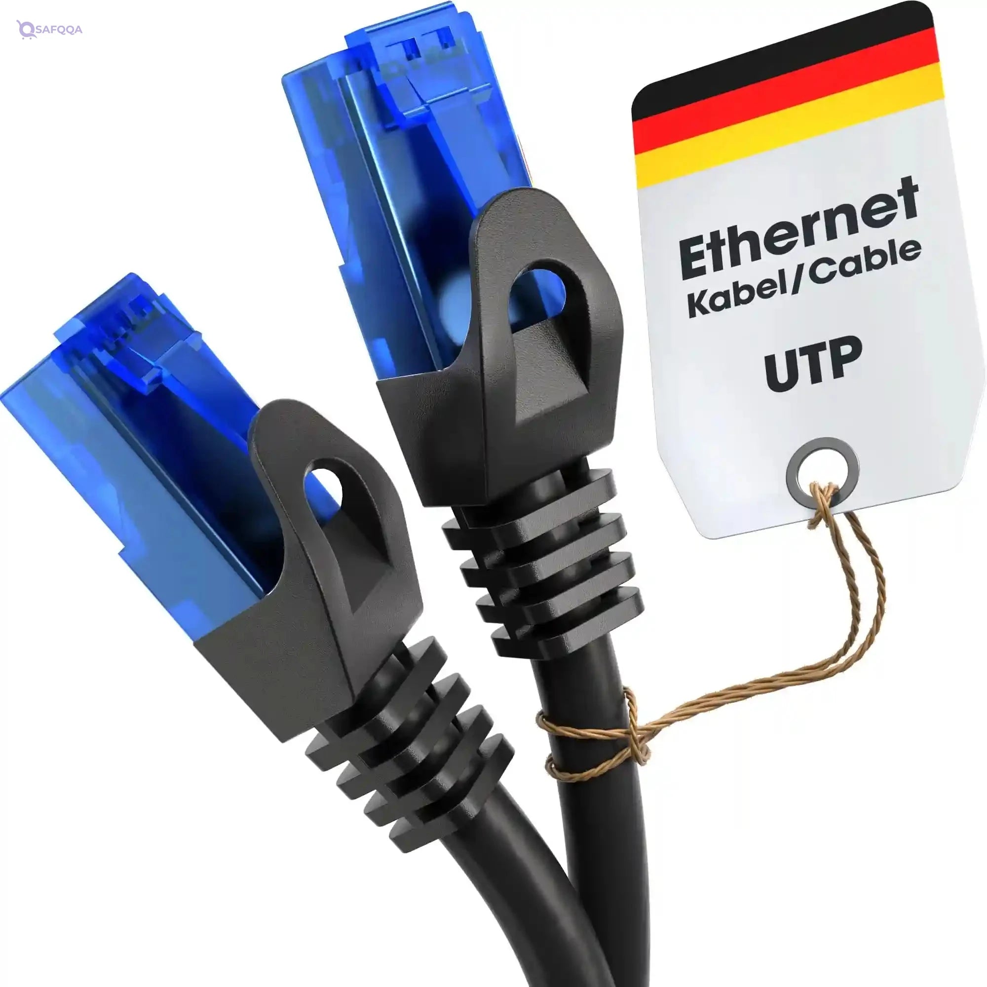 KabelDirekt 613 Ethernet, patch & network cable (transfers gigabit internet speed, ideal for 1Gbps networks/LANs, routers, modems, switches, RJ45 plug ) black/blue, Pack of 5 Cables, 0.5 Meters - Safqqa Egypt
