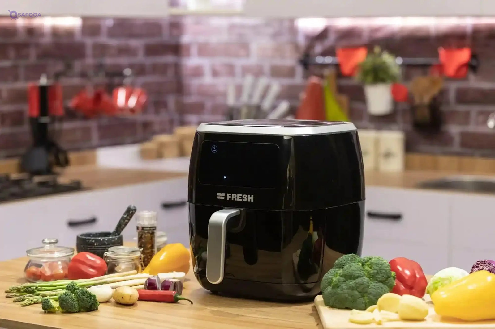 Fresh Air Fryer without Oil, 5.5 Litres, 1800 Watt - Black (Minor Scratch)- Damage Box - Safqqa
