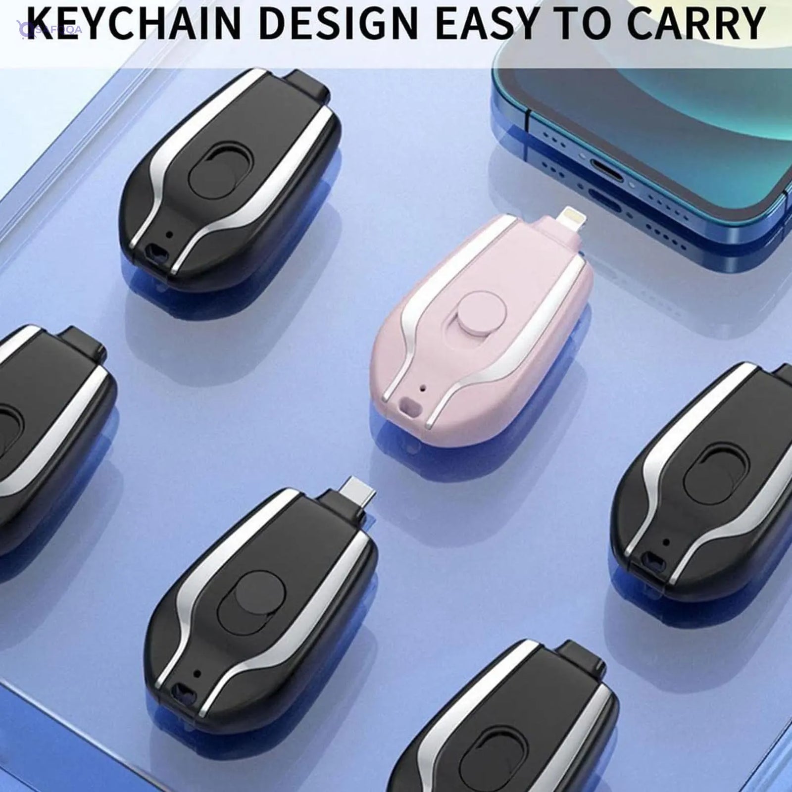 1500mAh Mini Power Emergency Pod – Portable Keychain Charger for iPhone & Type-C - Safqqa