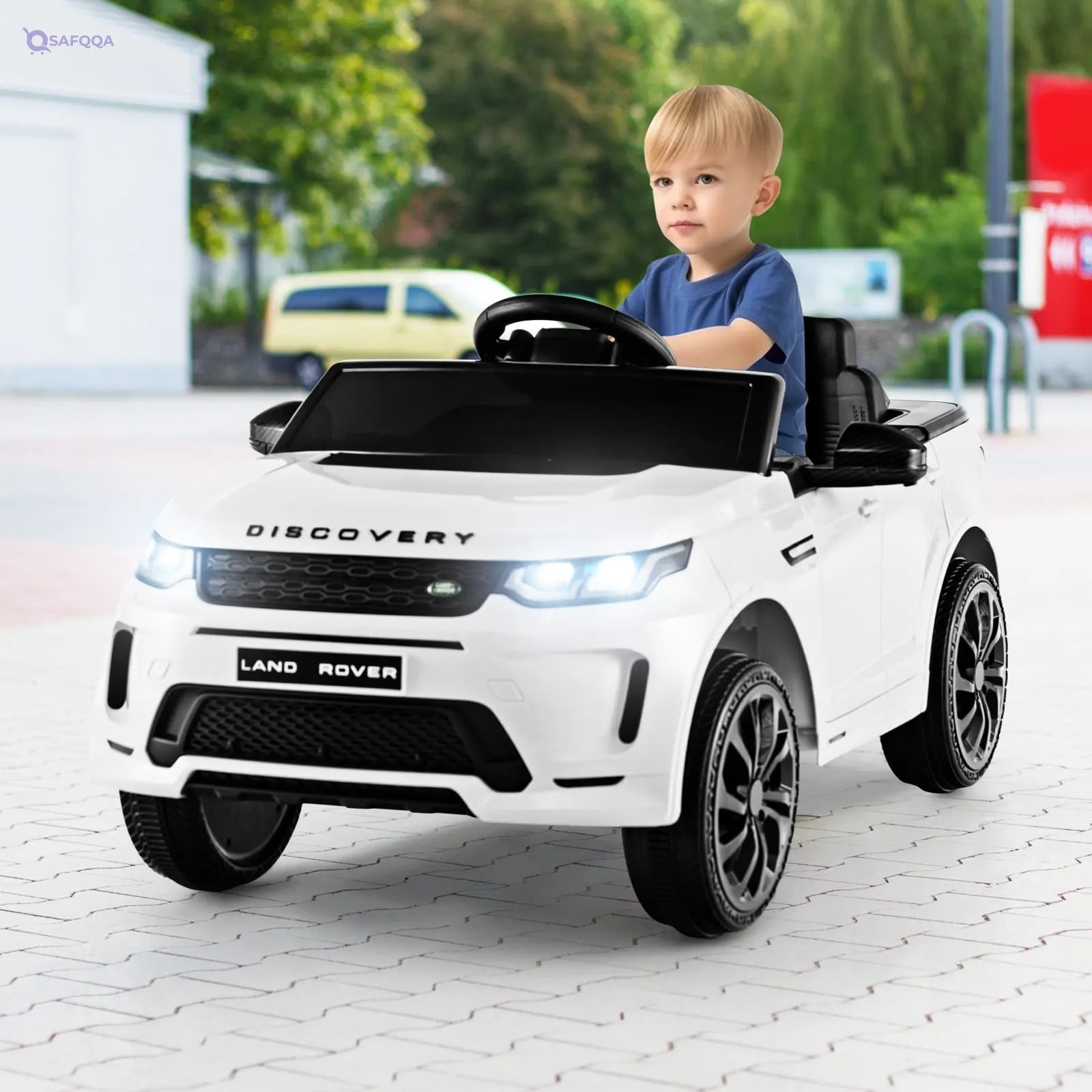 Glacer Licensed Land Rover Kids Ride-On Car – 12V Electric, Remote Control, Multimedia & LED Lights - Safqqa