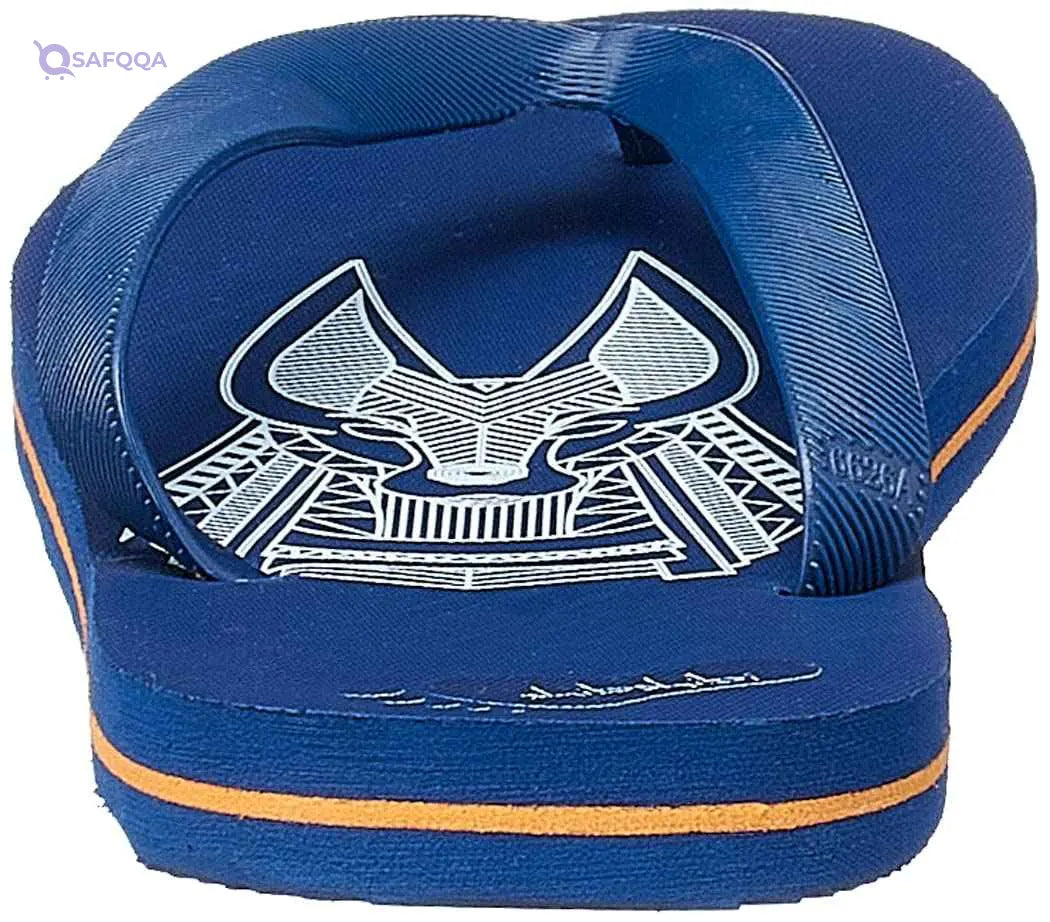 Shibshibi Blue Rubber Flip Flop Slipper For Men With Blue Plastic Strap - Safqqa