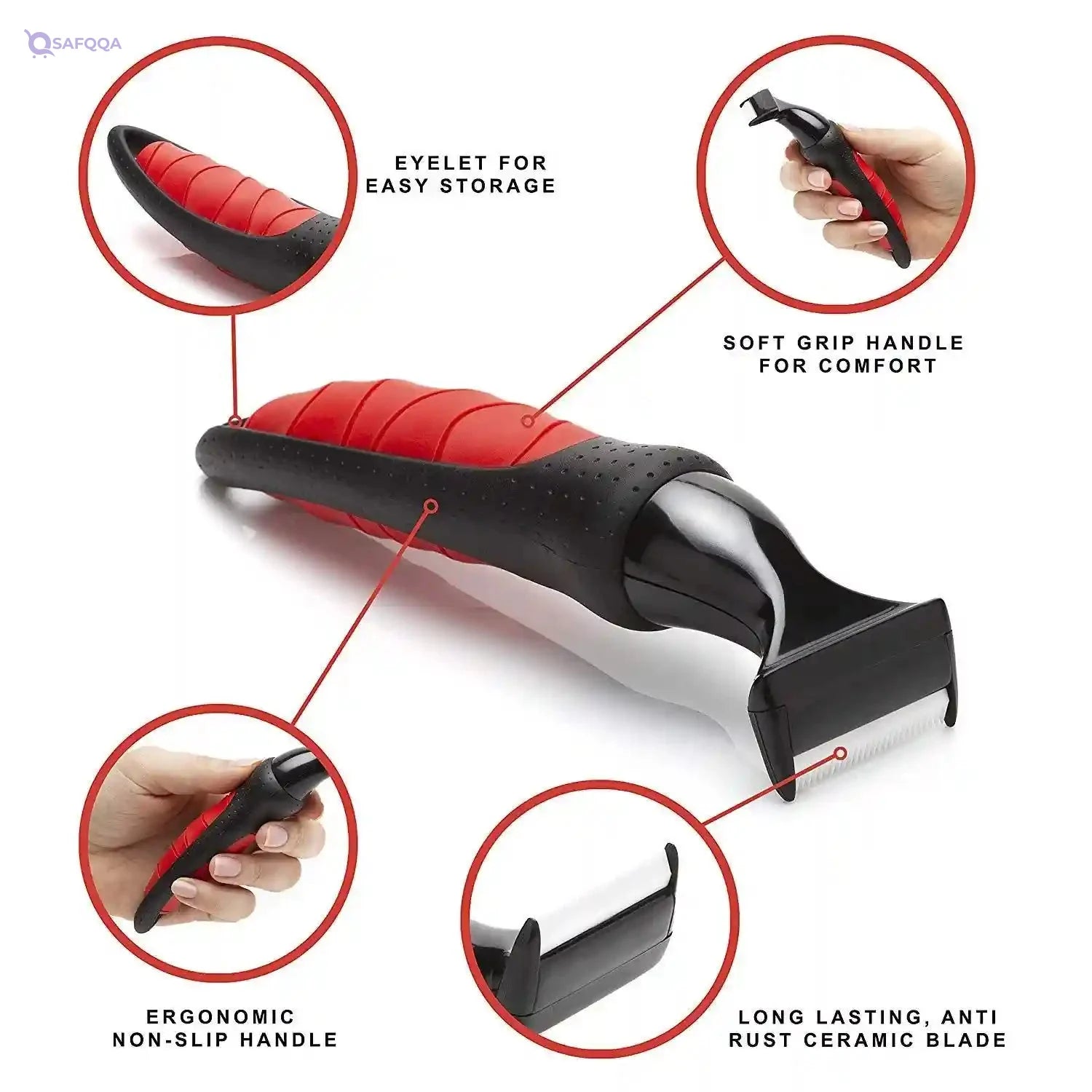 Mikki Dog, Cat, Puppy Grooming Shedding Tool Moult Master Brush Blade Gentle on skin and coat - Safqqa