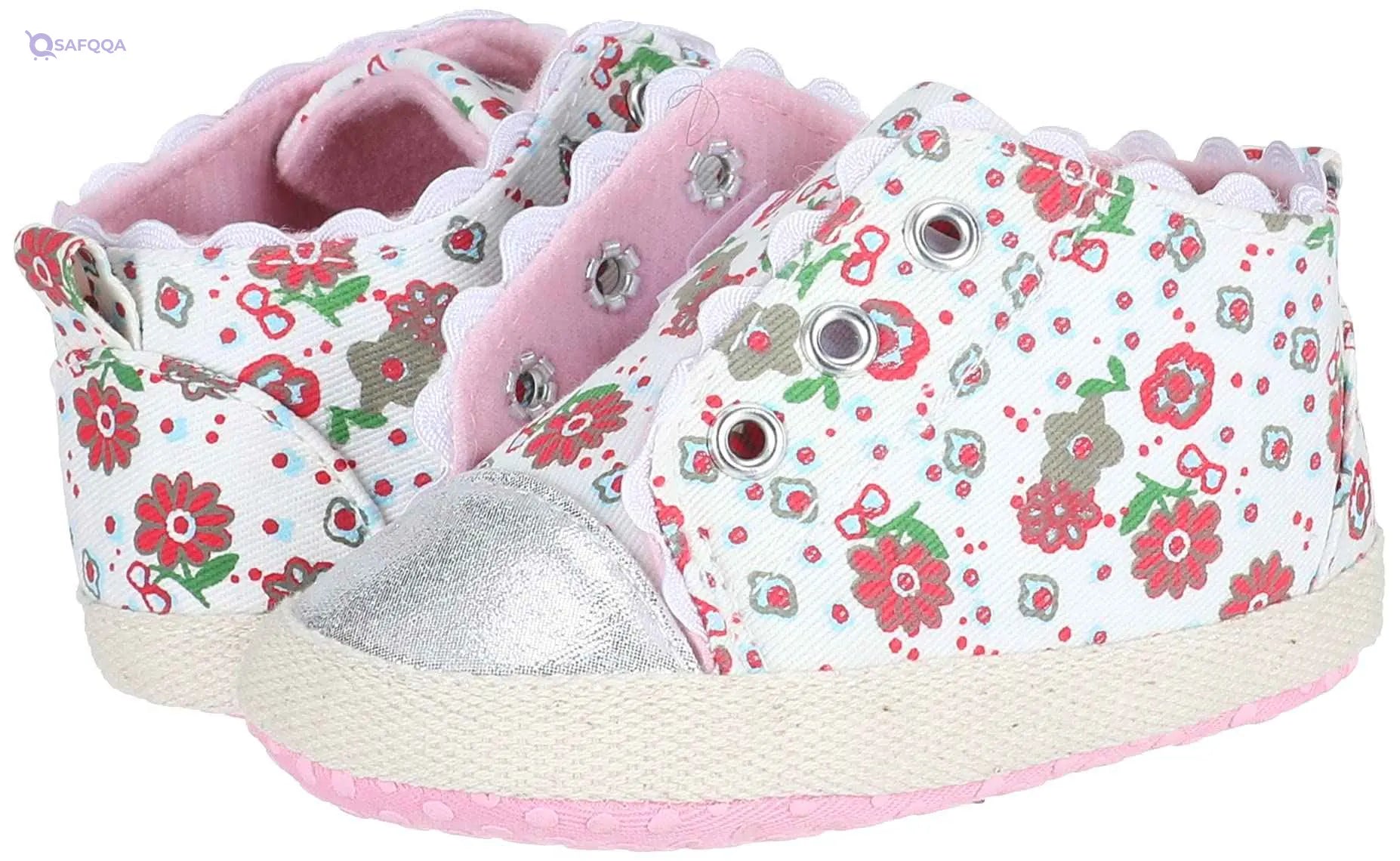 Mix & Max Floral Pattern Front Eyelets Sneakers for Girls - Safqqa Egypt