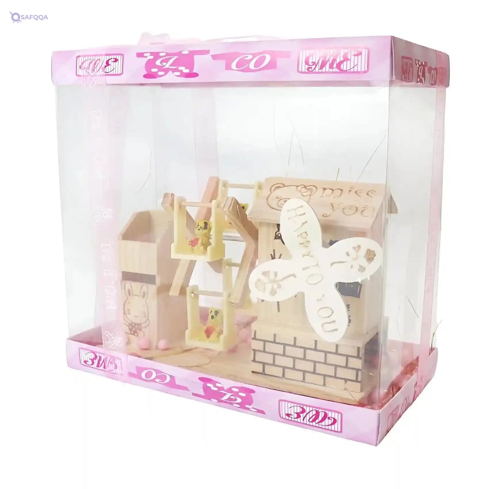 Welcome Baby Gift Set For Baby Shower Shape Farm With Sound For Girls-Pink - Safqqa