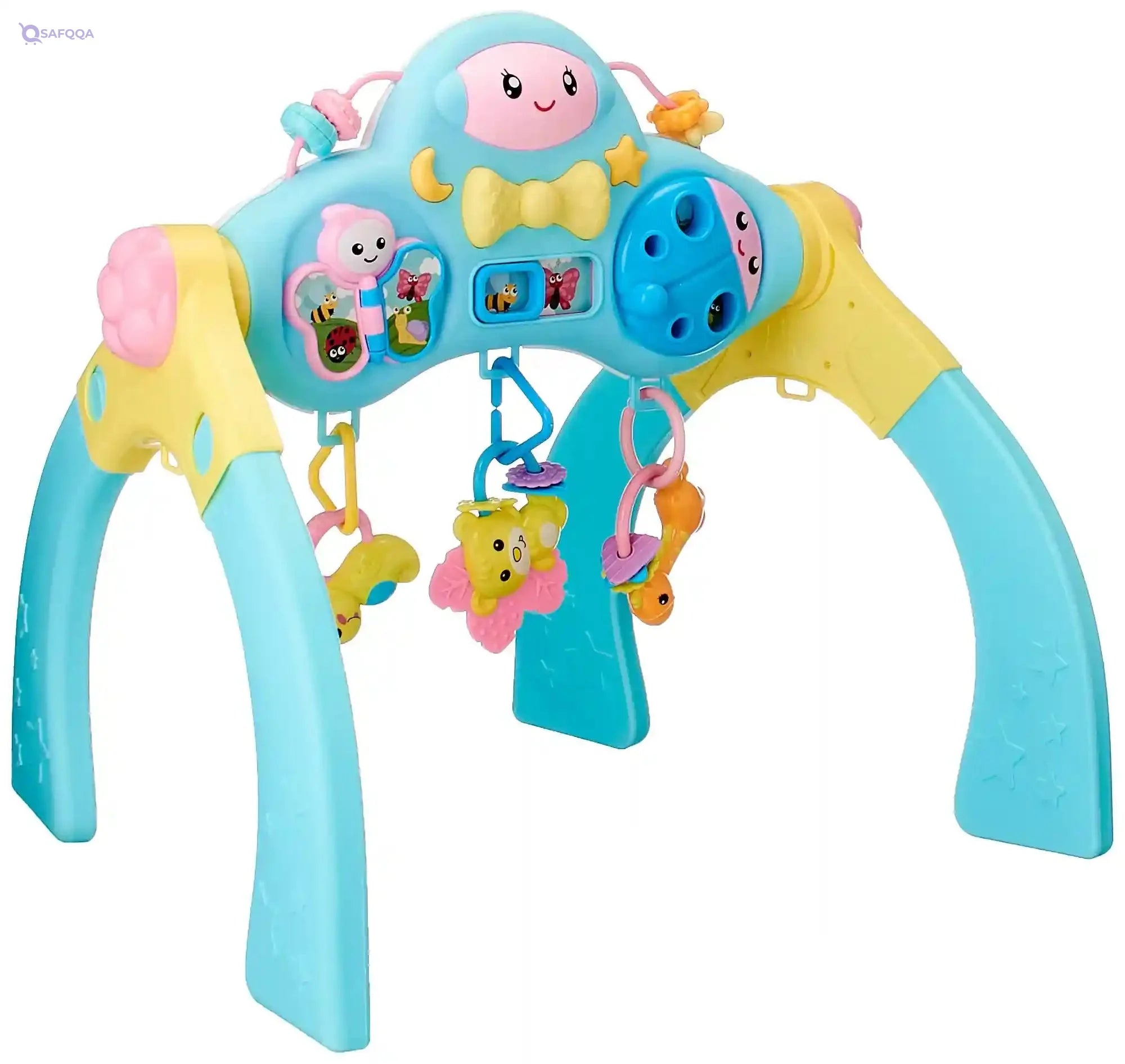 "3-in-1 Multifunctional Baby Body-Building Frame with Light, Music, and 3 Cute Baby Toys – For 3m+ (Lying Down), 6m+ (Learn to Sit), 9m+ (Learn to Walk) – Large Frame" - Safqqa