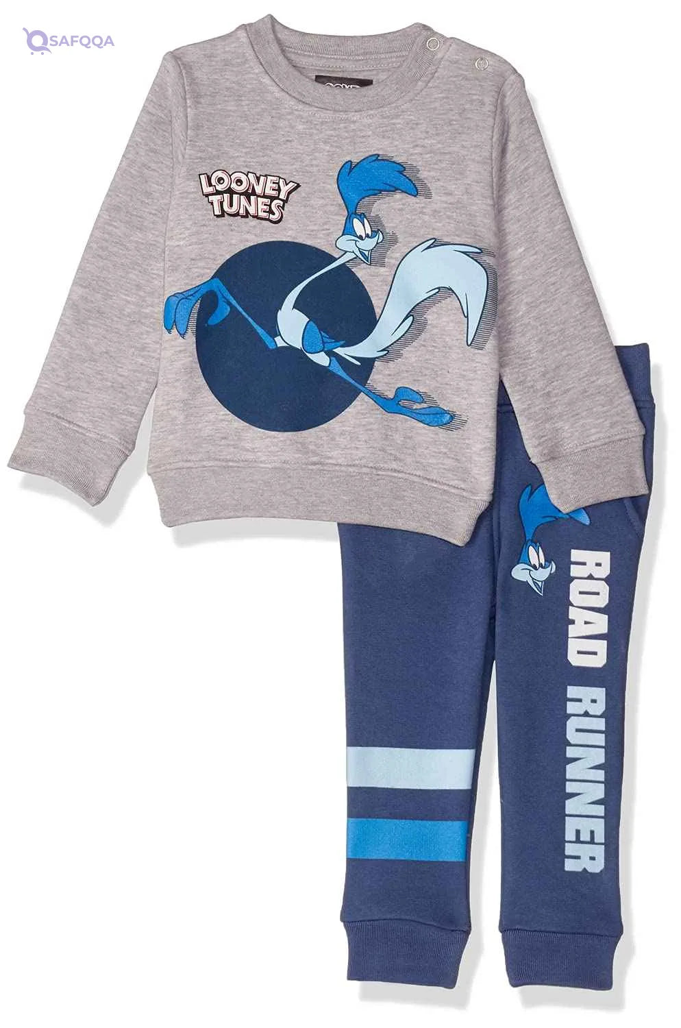 Al Nasr Looney Tunes Print Ribbed Trim Long Sleeves Sweatshirt With Side Pocket Pants for Boys - Safqqa Egypt