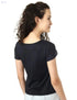 Splash Basic Solid Round-Neck Split Short Sleeves T-shirt For Women - Safqqa Egypt