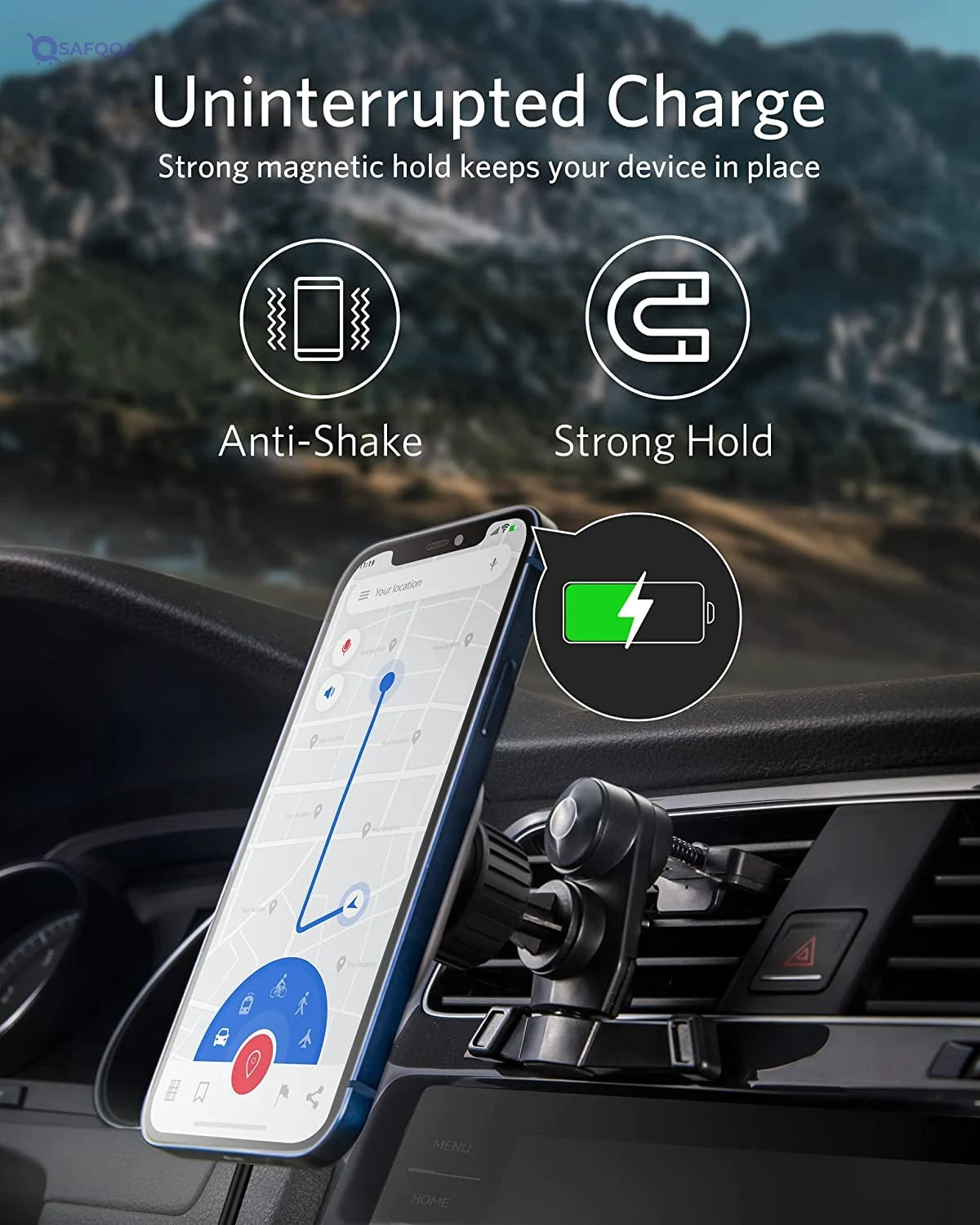 Anker PowerWave Magnetic Car Mount Charger - Safqqa