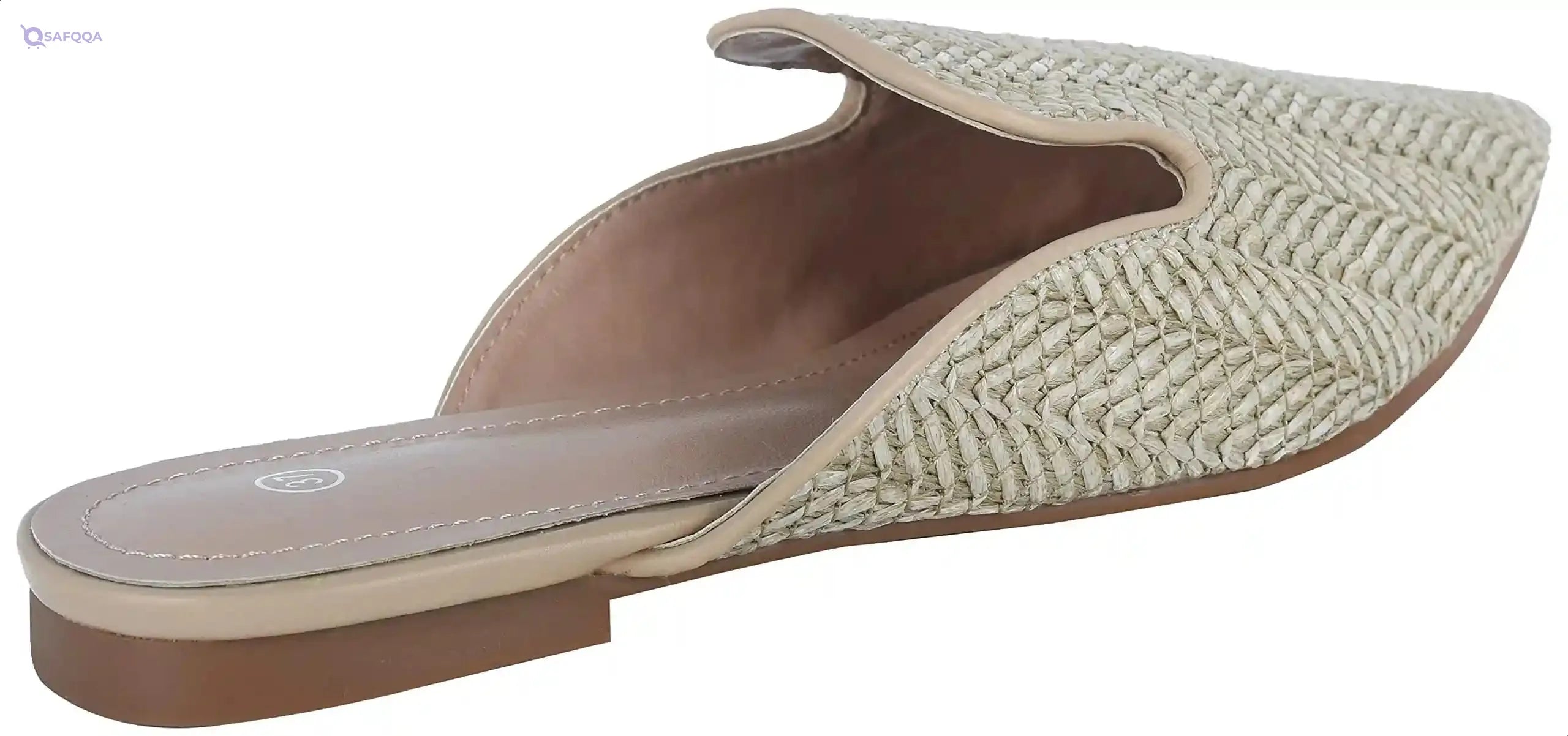 Pixi Straw Pointed-Toe Flat Mules for Women - Safqqa Egypt