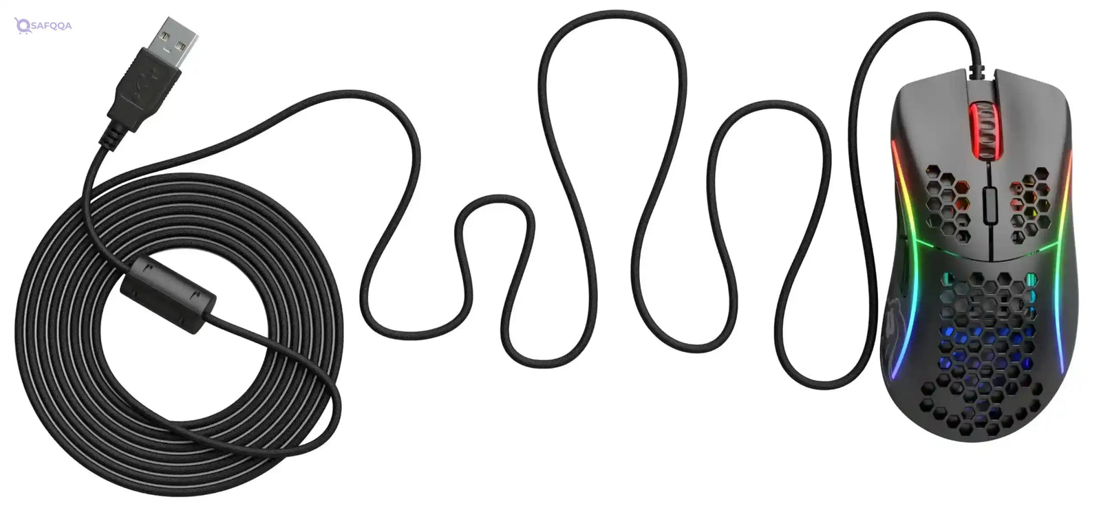 Glorious PC Gaming Race Black Gaming Mouse - Glorious Model D Gaming Mouse Honeycomb - Ultralight RGB Mouse - PC Mouse - Safqqa