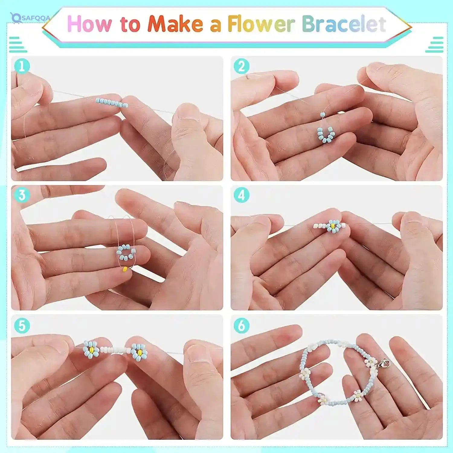 Tiokkss 12,000 Pcs Glass Seed Beads & 1,200 Pcs Alphabet Letter Beads Set – DIY Jewelry Making Kit - Safqqa