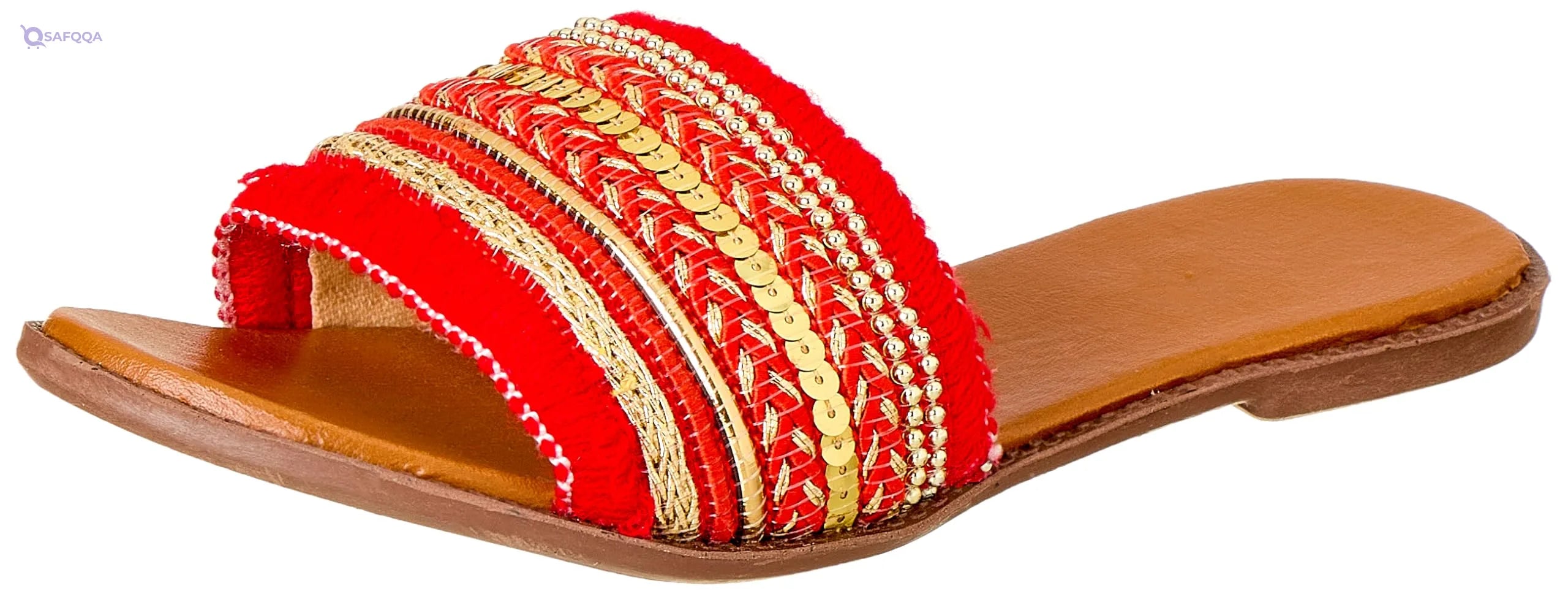 sway slippers, lace fabric arabesque style embroidery strap For Women,Soft cushioned sole for all-day comfort. - Safqqa