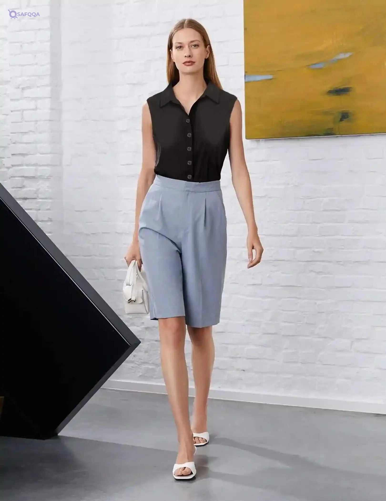 Zeagoo Women's Sleeveless Button Down Shirts Soft, lightweight, and breathable fabric - Safqqa