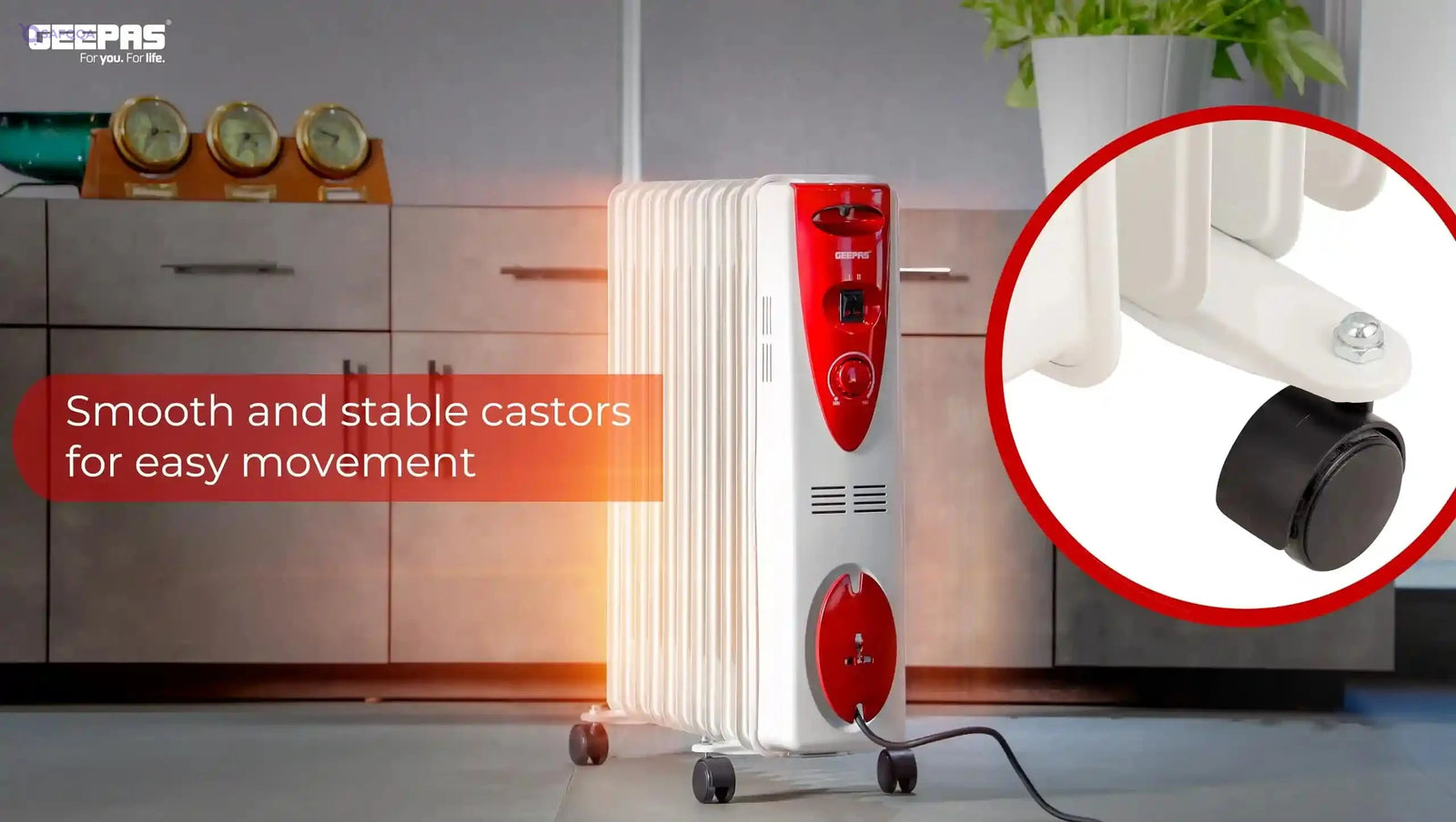 Geepas 11-Fins Oil Filled Radiator Heater – 2000W (Slight Side Dent) - Safqqa