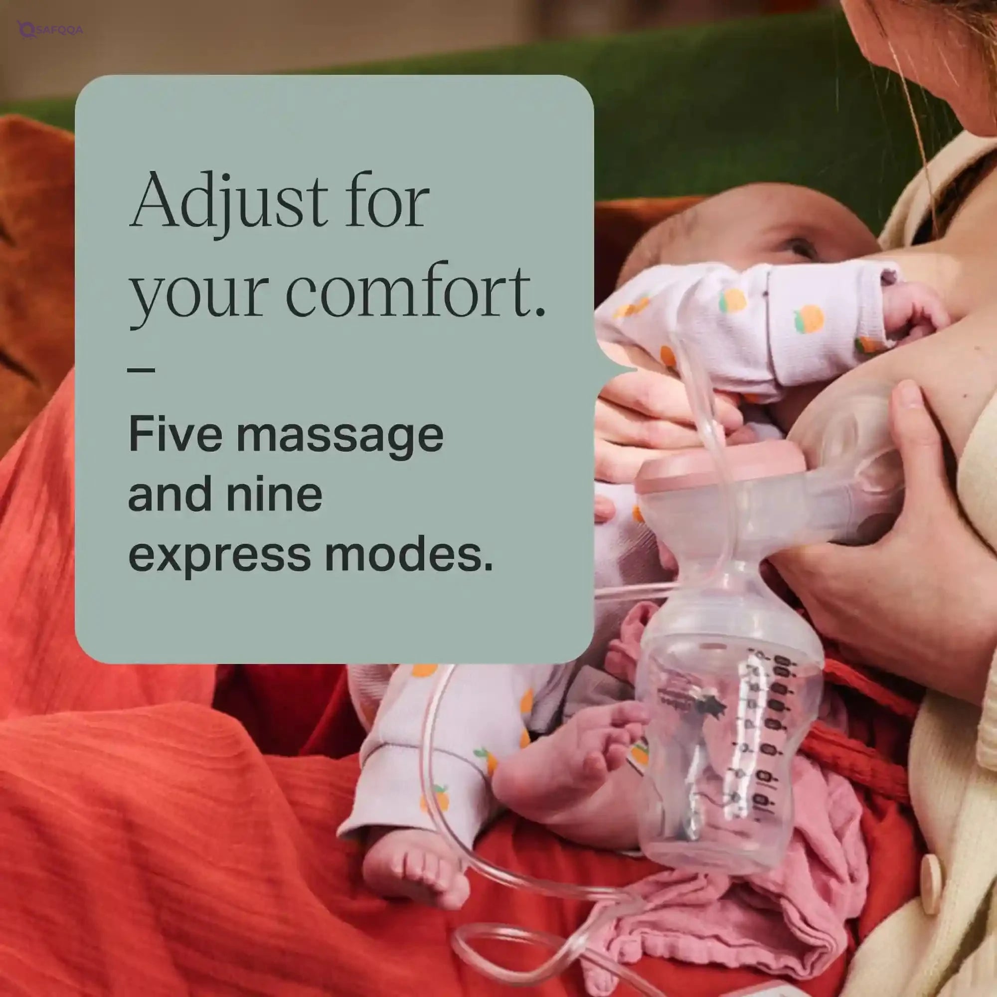 Tommee Tippee Made for Me Single Electric Breast Pump, Strong Suction, Soft Feel, USB Rechargeable, Quiet, Portable, Express Modes, Baby Bottle Included - Safqqa Egypt