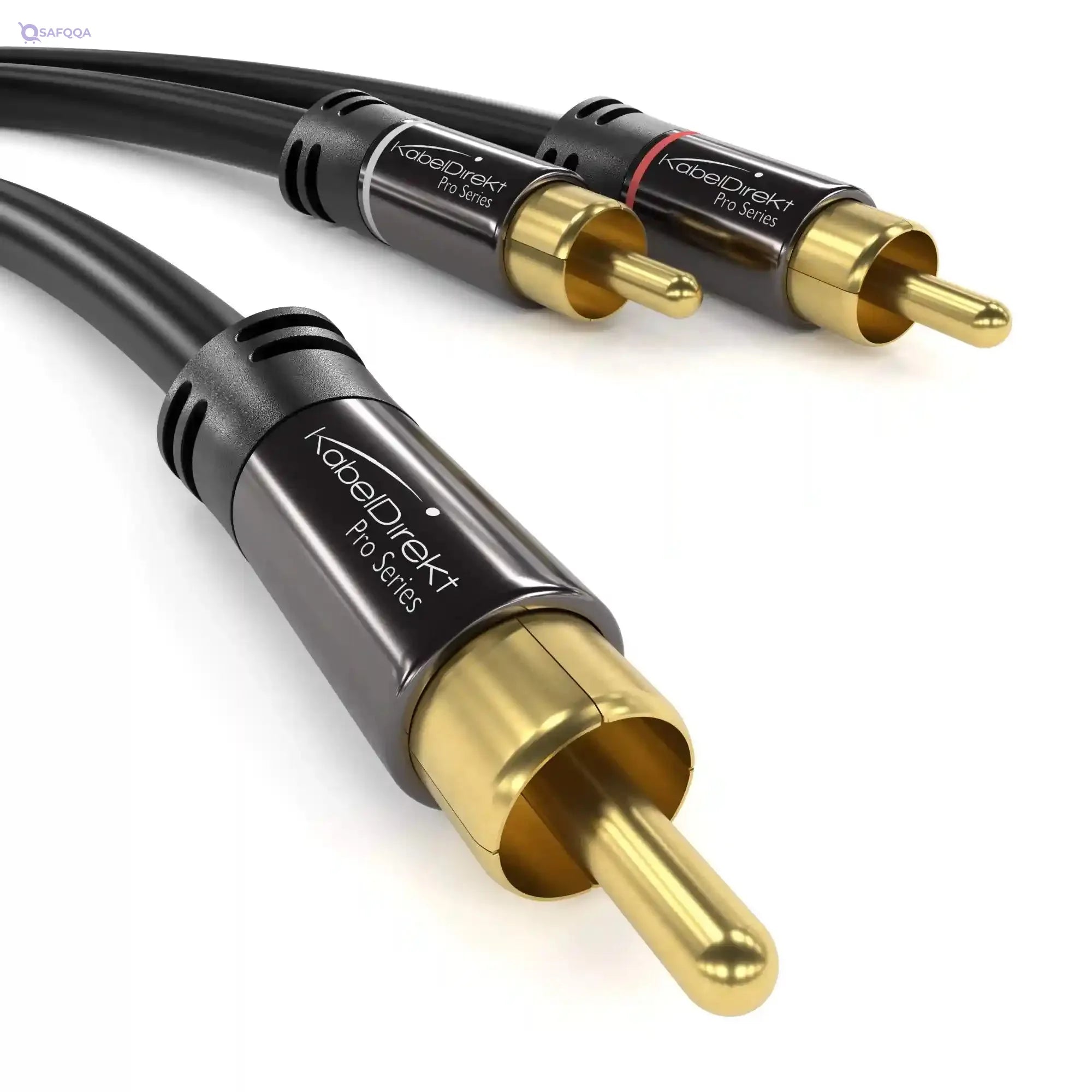 KabelDirekt – 10m – RCA/phono Y cable, 1 to 2, stereo audio cable (coax, RCA/phono male/male cinch plugs, analogue/digital, adapter for subs/amps/Hi-Fis/home cinema/receivers, black) - Safqqa Egypt