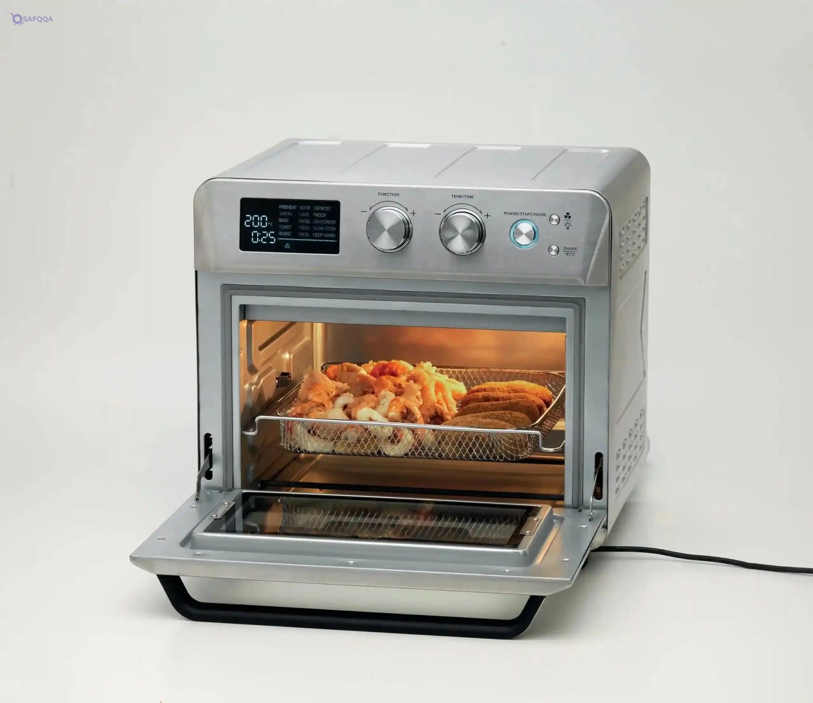 Ariete Airy Fryer 2-In-1, 25L Toaster Oven + 7L Air Fryer, Oven Toaster Grill With Large Capacity, Rotisserie Function, Silver - Safqqa