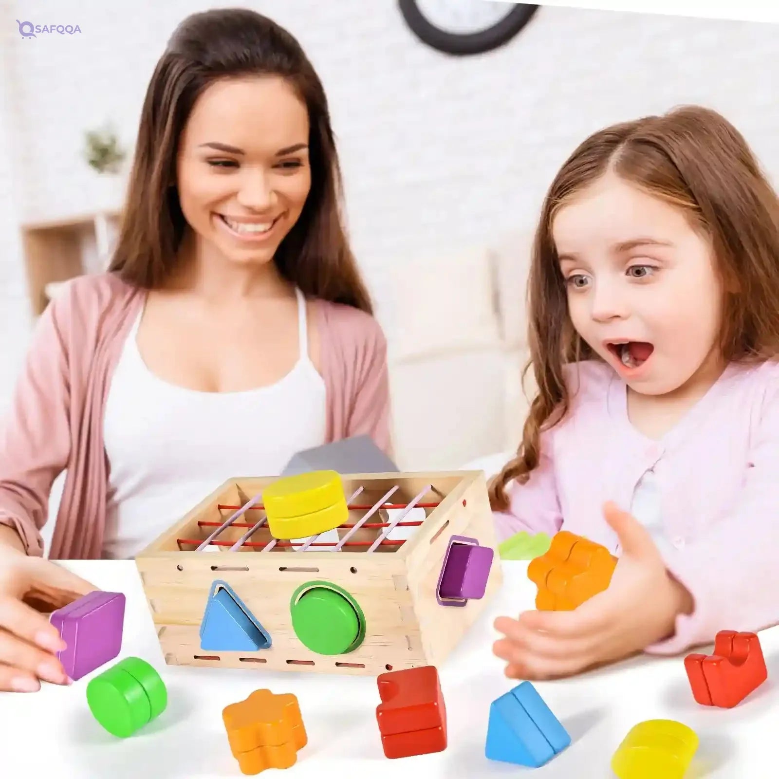 Atoylink Wooden Shape Sorter Montessori Toys Age 1 2 3 Toddler Fine Motor Sorting Cube Developmental Educational Toys for 1 2 3 Year Old Baby Boys Girls Gifts - Safqqa