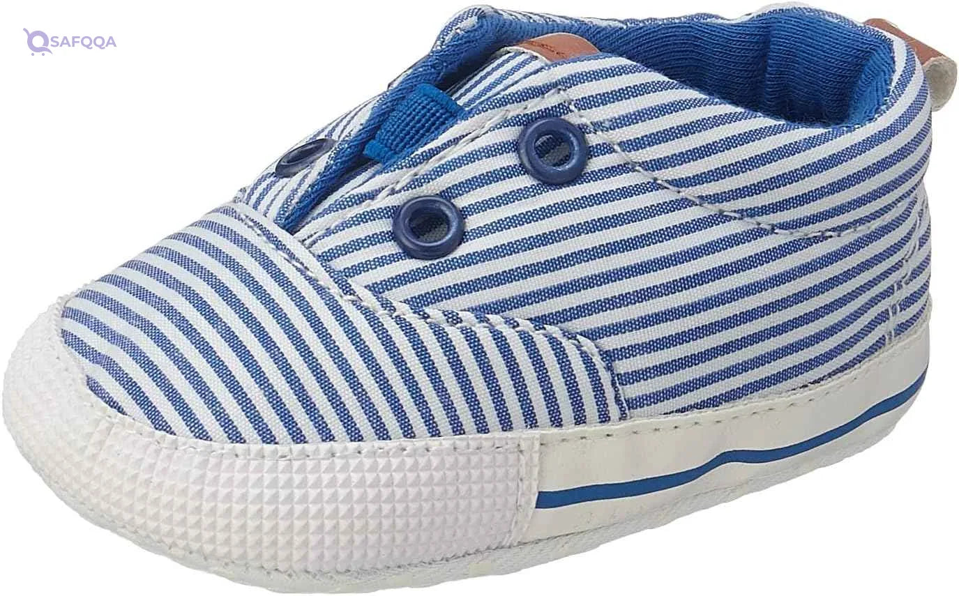 Mix and max elastic-insert striped low-top slip-on shoes for boys - Safqqa Egypt