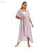 JAMILA Dress for  Women Plus Size Long Short Sleeves Striped Designed specifically to flatter fuller figures. - Safqqa