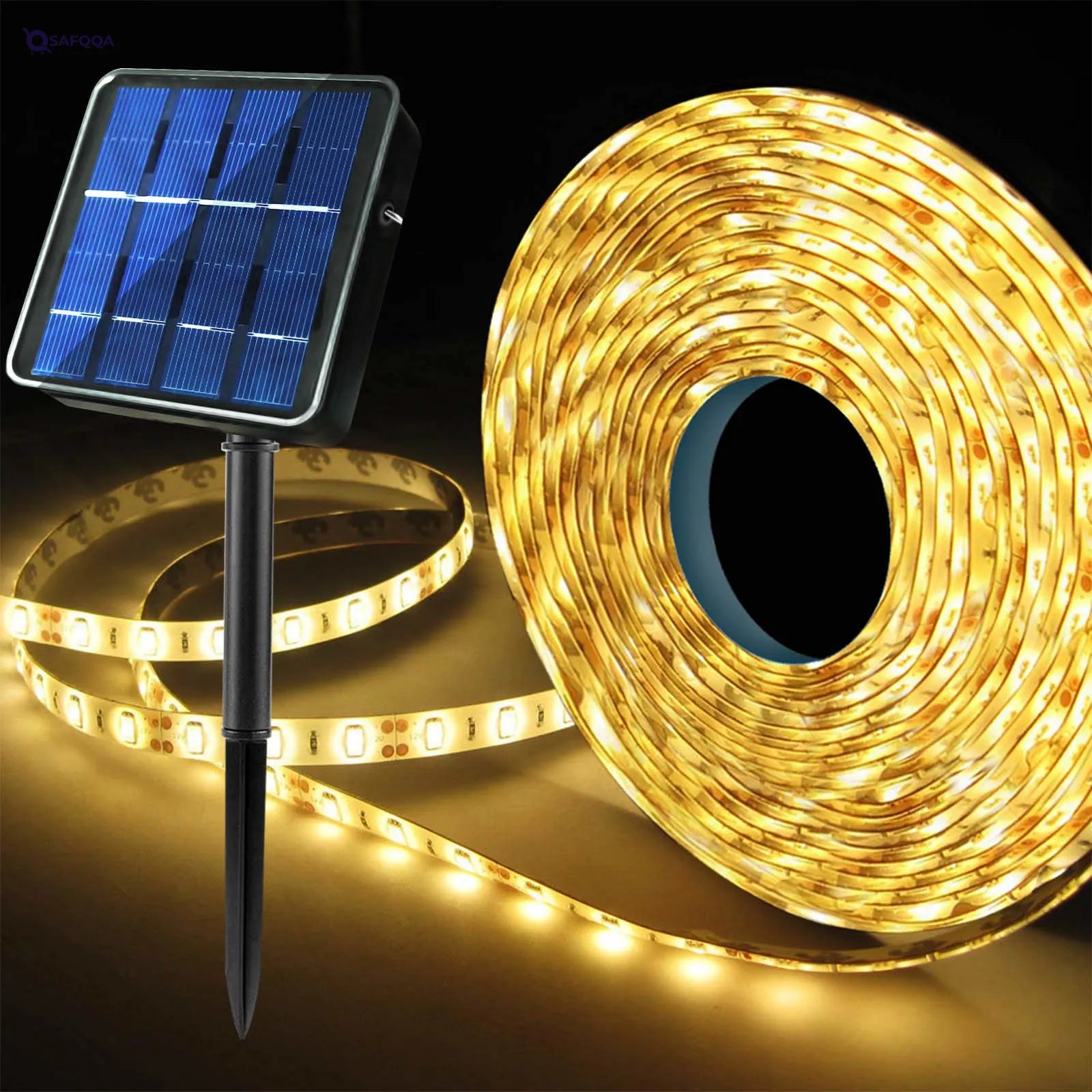 Solar Powered LED Strip Lights 19.6FT – 180 LEDs Outdoor Waterproof - Safqqa