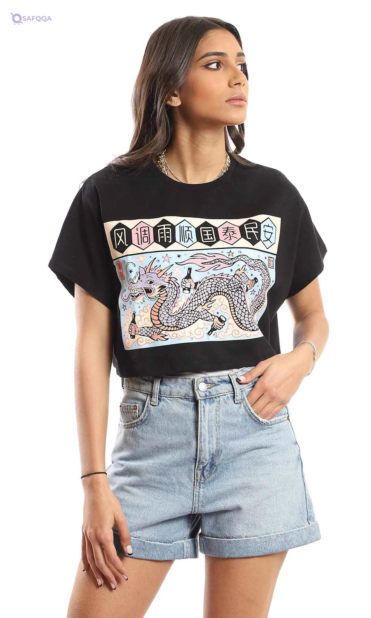 Ravin womens Ravin Women Loose Fit Printed Short Sleeves T-Shirt - Safqqa Egypt