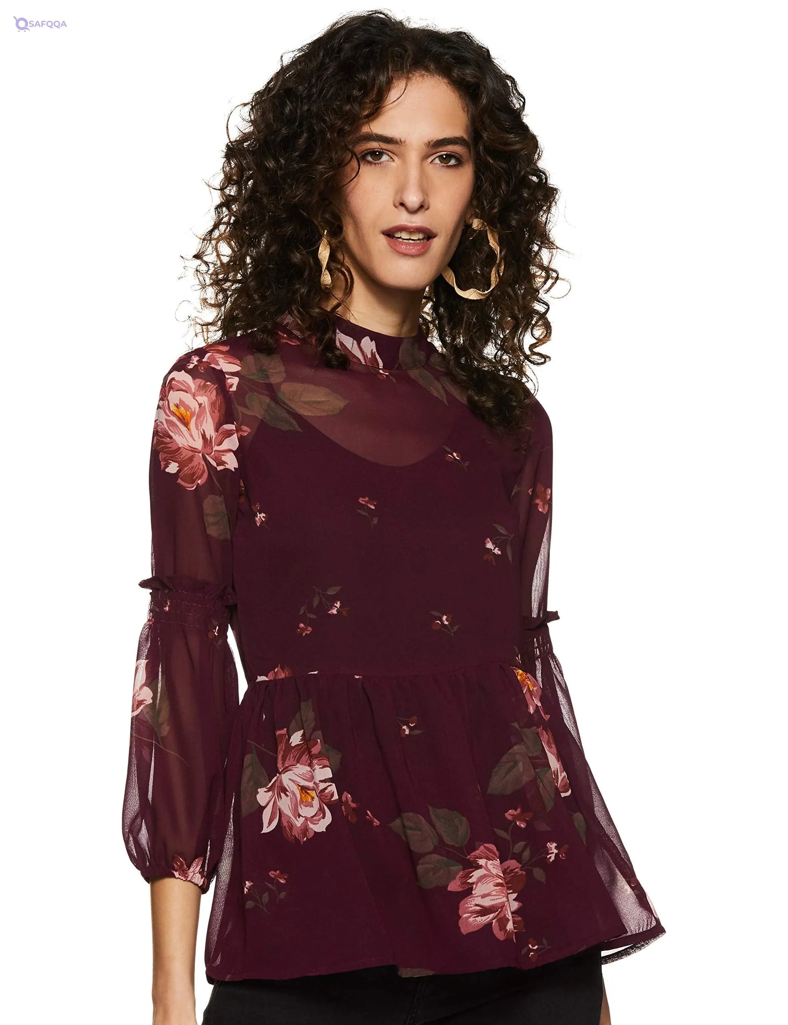 Styleville.in Women Floral Regular Fit Blouse - Safqqa
