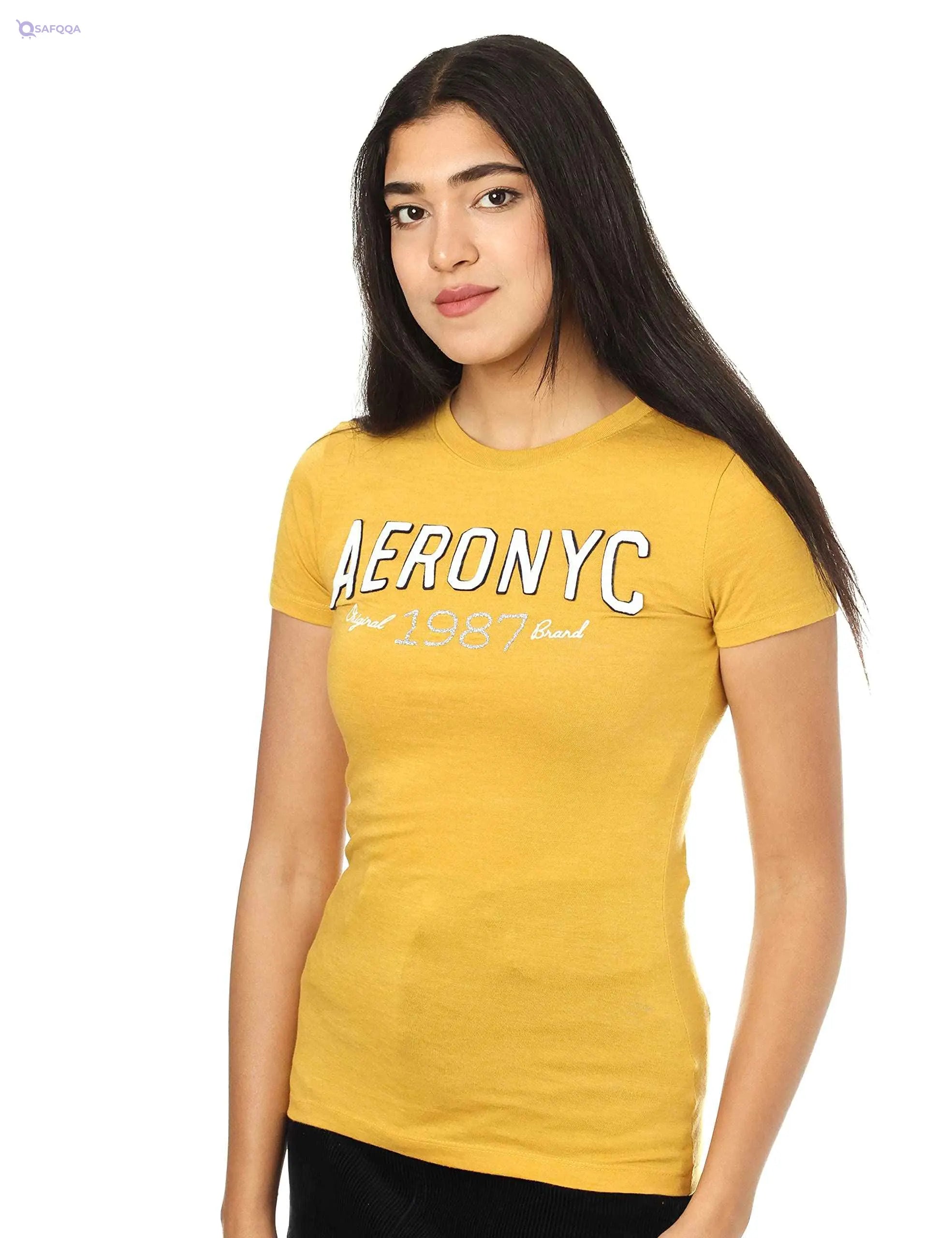 Aeropostale Contrast Print Short Sleeves T-Shirts for Women - Safqqa Egypt