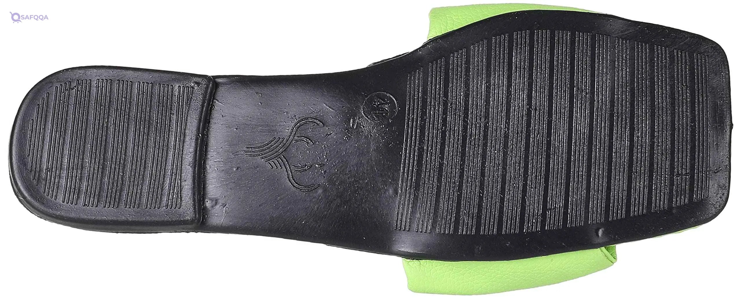 OX Faux Leather Green Slides OX005 For women, - Safqqa Egypt