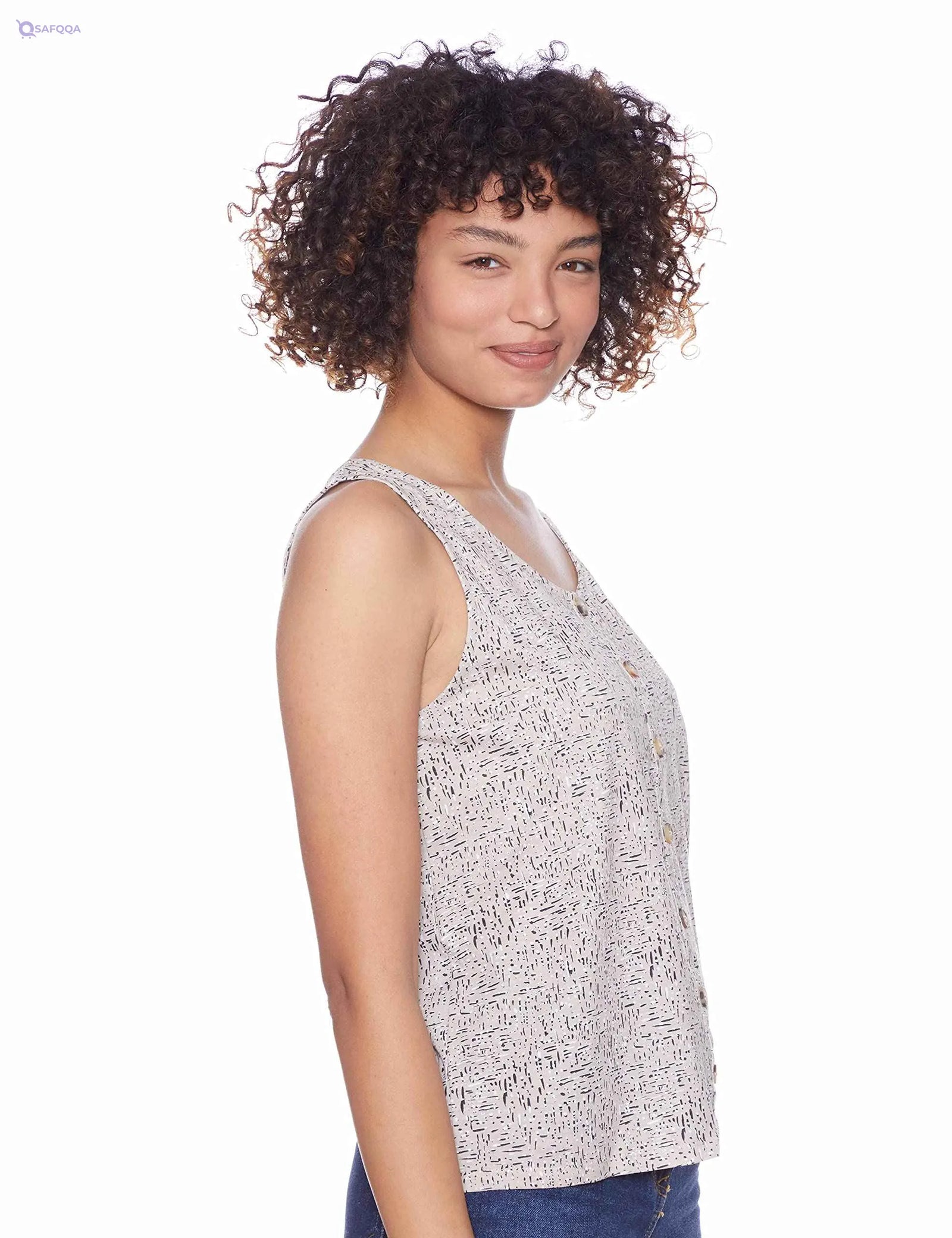 Matalan Women’s Patterned Sleeveless Round Neck Top – Casual & Stylish Look - Safqqa